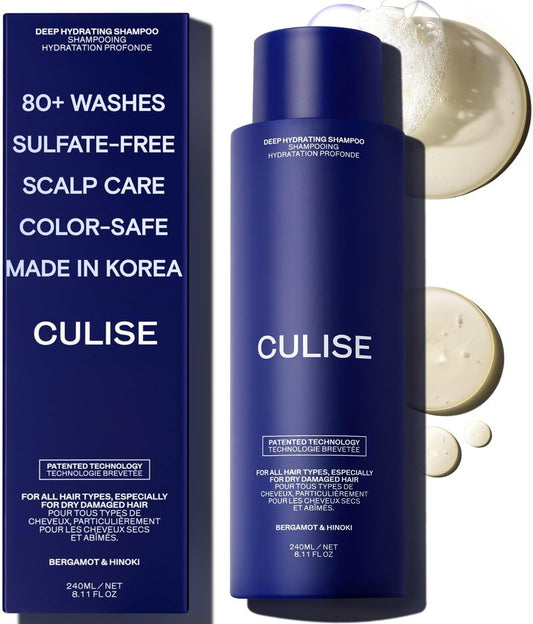 Korean Hydrating Shampoo for Dry Damaged Color-Treated Hair - Sulfate-Free Moisturizing Shampoo - Rice Water, Argan Oil, Caffeine, Hyaluronic Acid - Color Safe for Curly Fine Thinning Hair Women Men