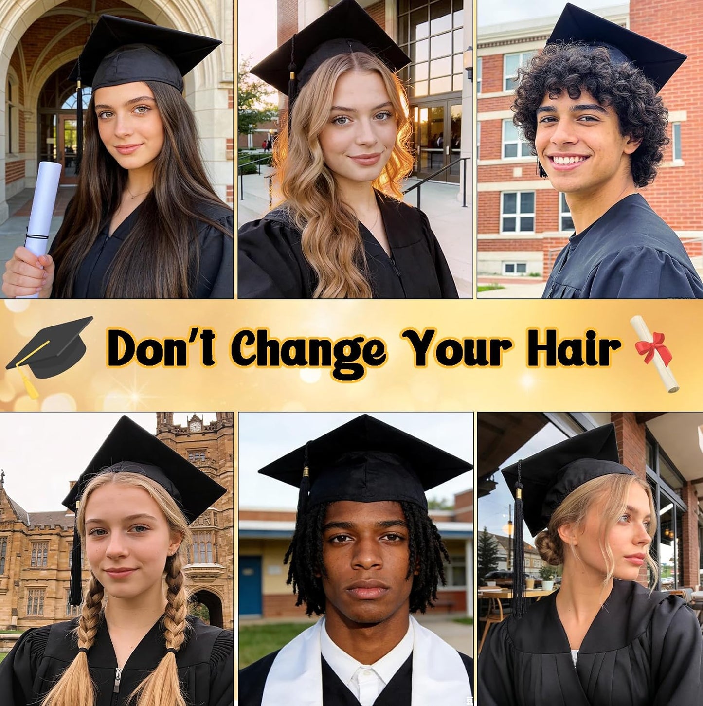 Graduation Cap Headband Insert - Securely Holds Grad Hat & Maintains Hairstyle | Perfect Graduation Gift