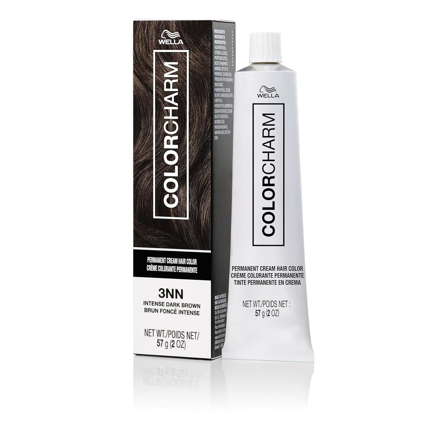 COLORCHARM Permanent Cream Hair Dye - Darkest Brown & Black Shades | Intense Gray Coverage, Vegan Formula | 2 oz.