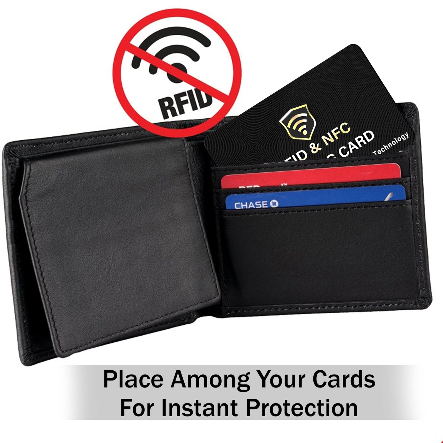 SaiTech IT 5 Pack RFID Blocking Card for Credit Debit ID Card, Black