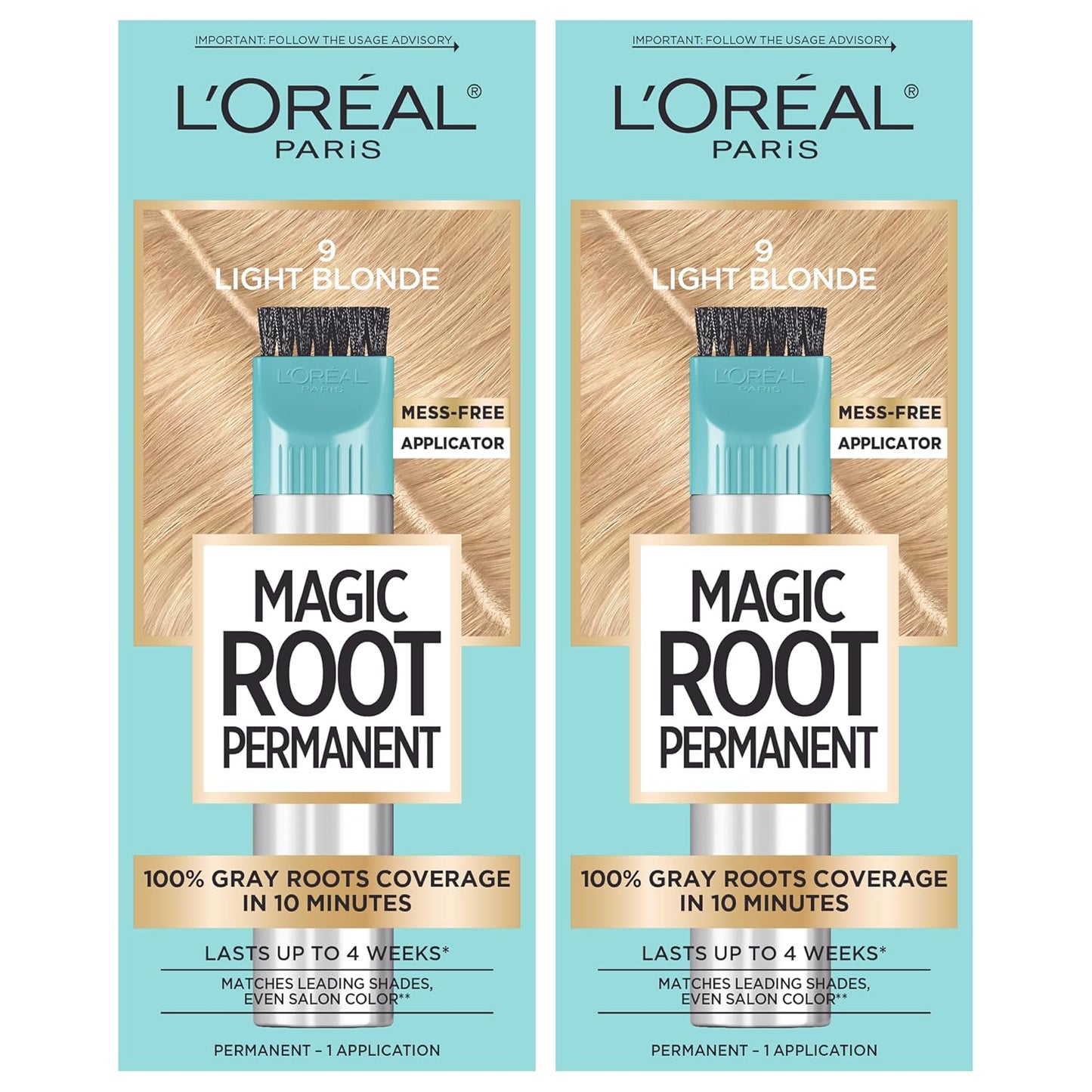L'Oreal Paris Magic Root Hair Color Kit - 100% Gray Coverage in 10 Minutes | Dark Brown (2 Count)