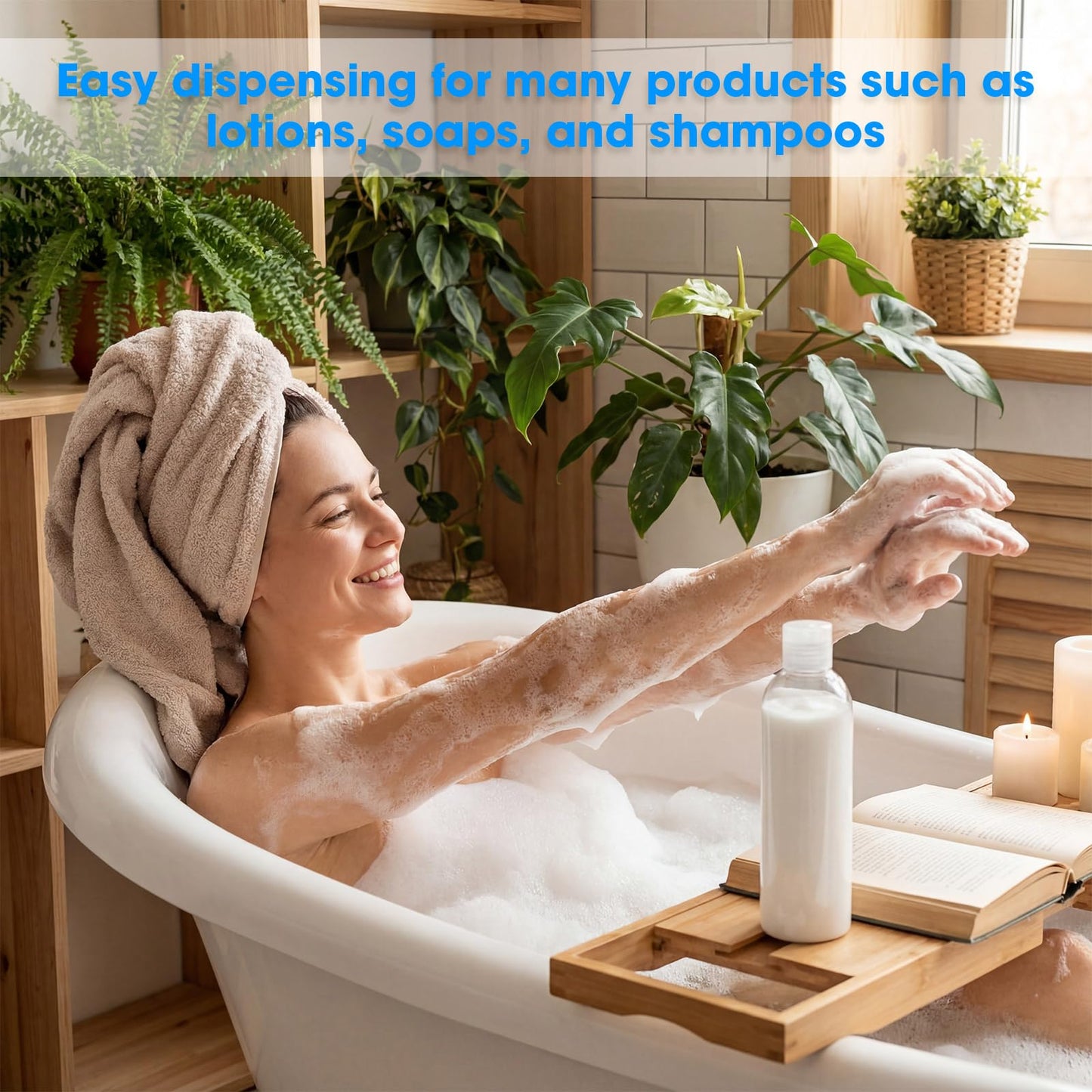 Eccliy 48 Pack 8oz Empty Plastic Squeeze Bottles with Disc Caps Travel Containers Refillable Plastic Empty Bottles with Caps for Shampoo, Lotions, Liquid Body Soap, Creams (Clear)