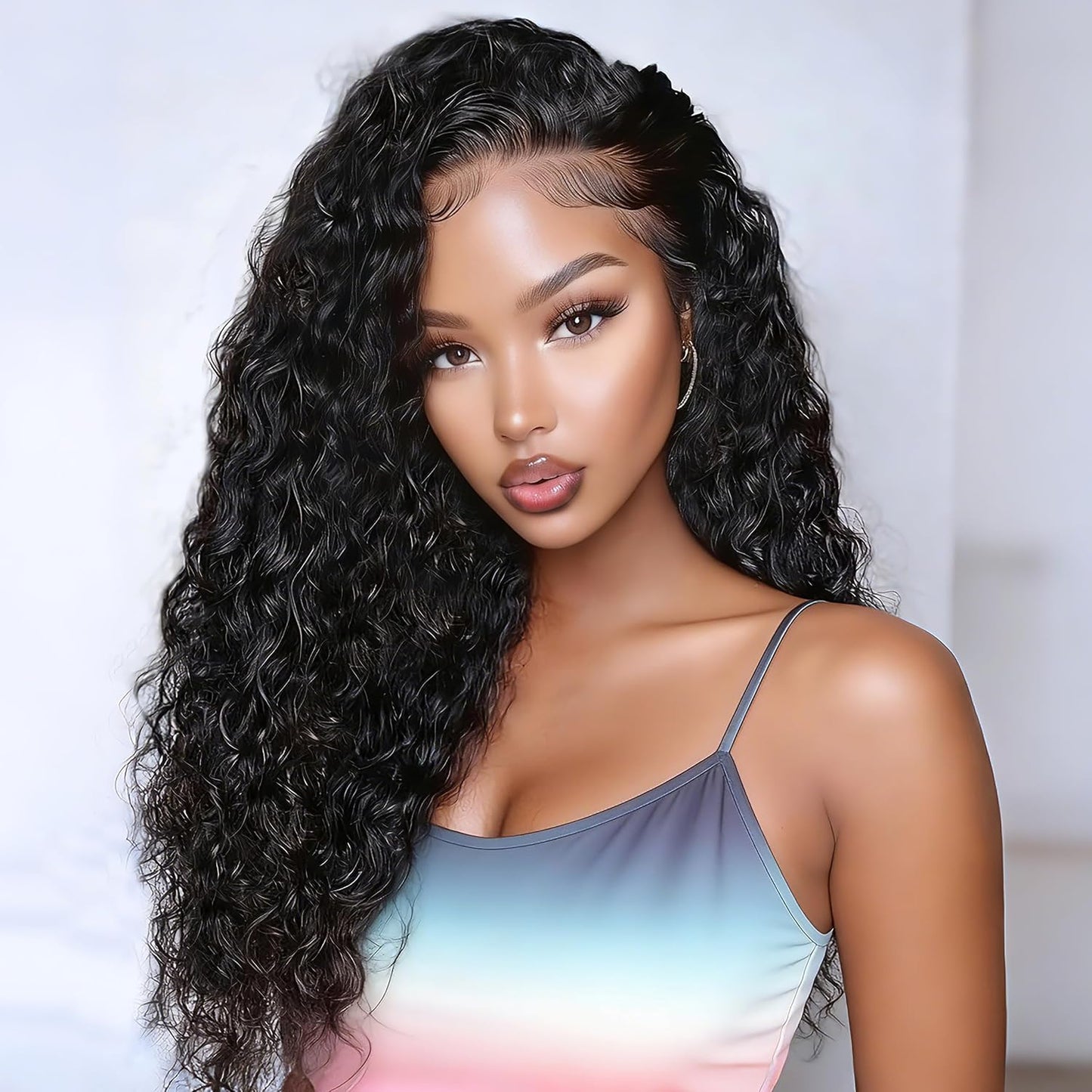 Burmese Curly Half Wig - 200% Density Human Hair | 14-Inch Glueless Flip Over for Black Women