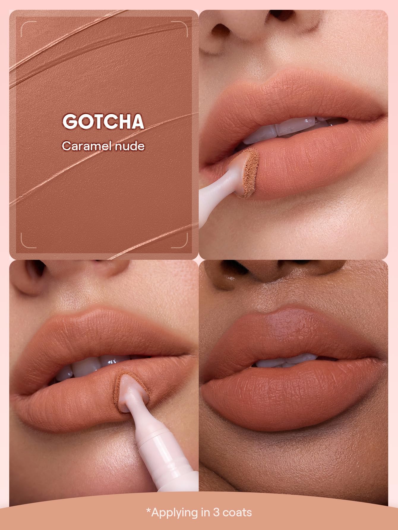 SHEGLAM Marshmallow Puff Lip Blur Pen Matte Lipstick for Long-lasting Hydrating Lip Makeup-002 Gotcha