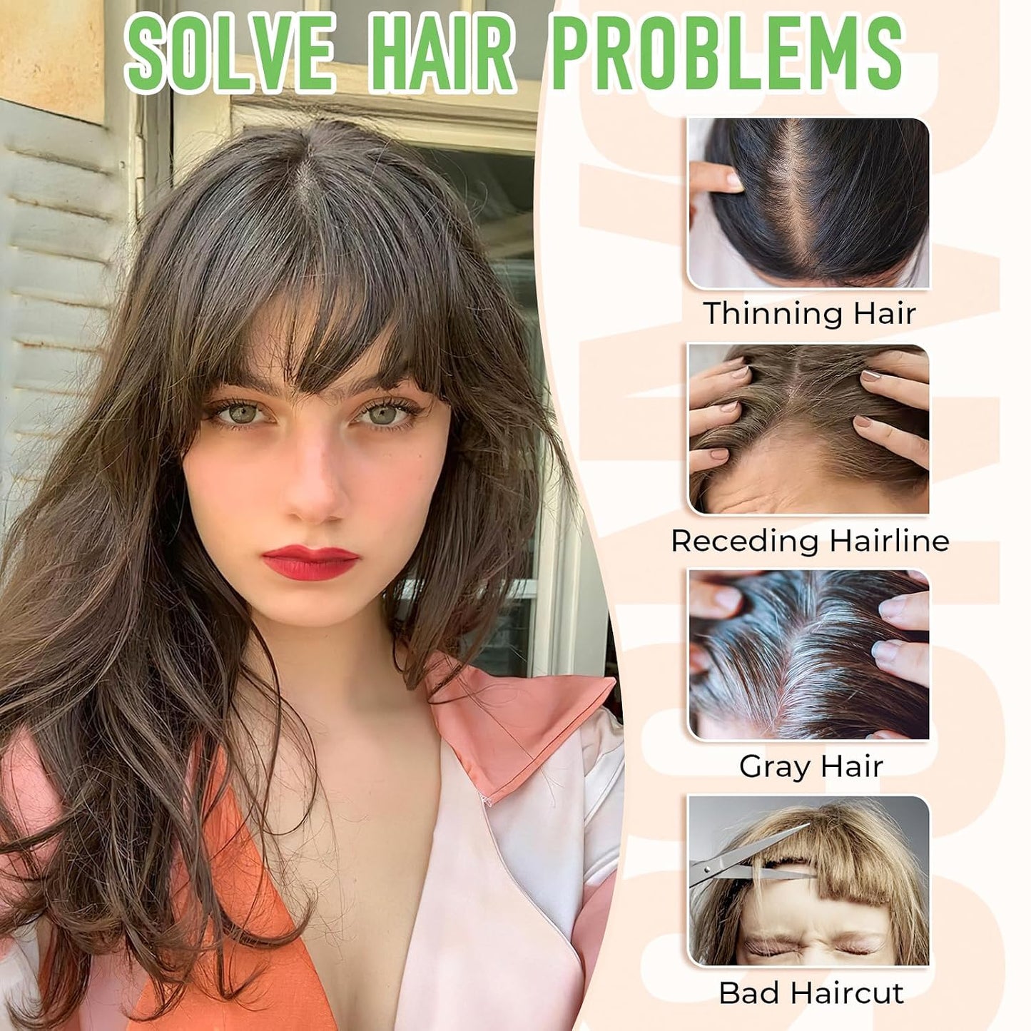 Clip-In Bangs Hair Topper - 360° 3D Synthetic Wispy Bangs for Women | Ash Blonde Daily Wear