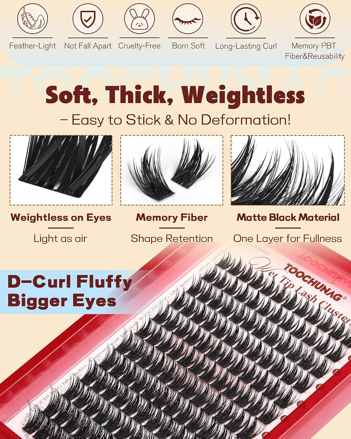 Manga Lash Clusters - Anime Eyelash Extensions for Volume & Thickness | 12-18mm Spiky Lashes, 144pcs DIY Set