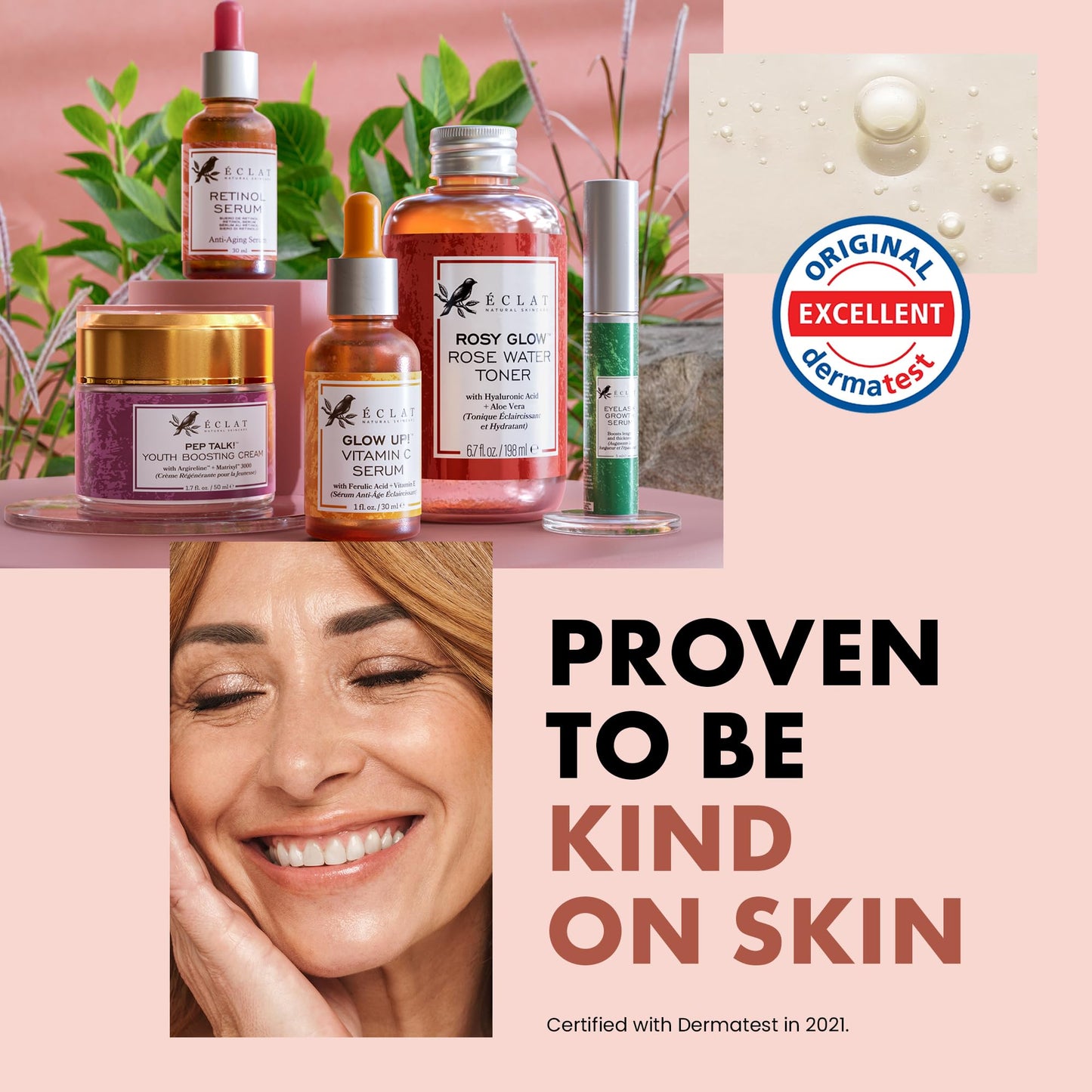 Eclat Skincare Rose Water Toner – Hydrating Toner for Face - Rosewater with Hyaluronic Acid & Aloe Vera - Alcohol Free & Skin Soothing Formula - Rejuvenating & Calming Facial Skin Care