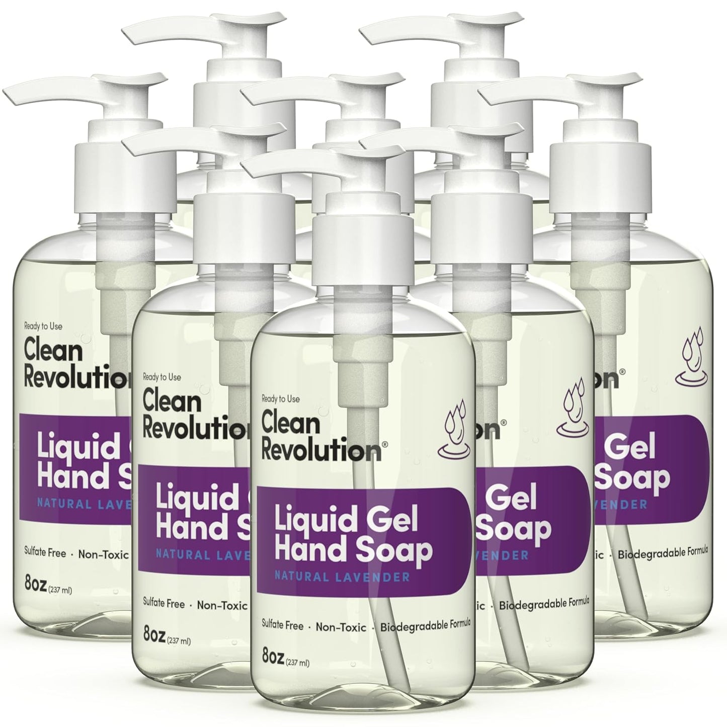 Liquid Gel Hand Soap - Natural Lavender Essential Oils | Silky Rich, Quick Lather, 128 Fl Oz