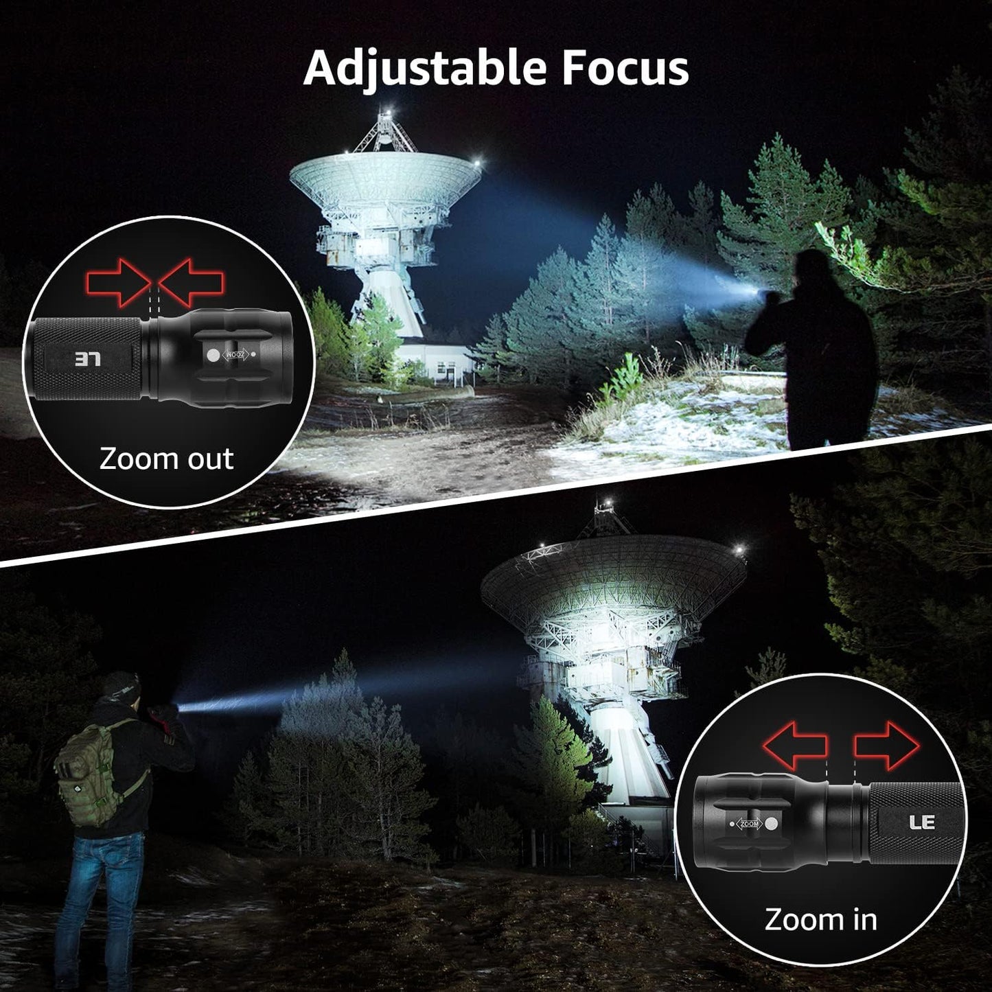 LED Flashlights - High Lumens Waterproof Tactical Flashlight | Adjustable Focus for Outdoor & Emergency Use
