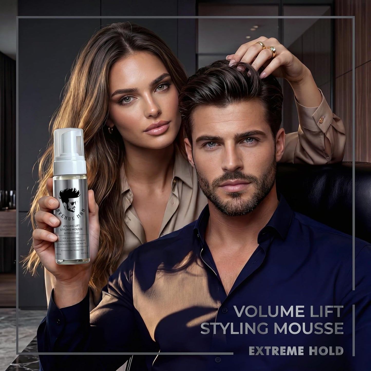 Volume Lift Styling Mousse - Extreme Hold Hair Foam with Argan Oil, Silk Protein & Vitamin E | 5.07 oz, Alcohol & Paraben Free
