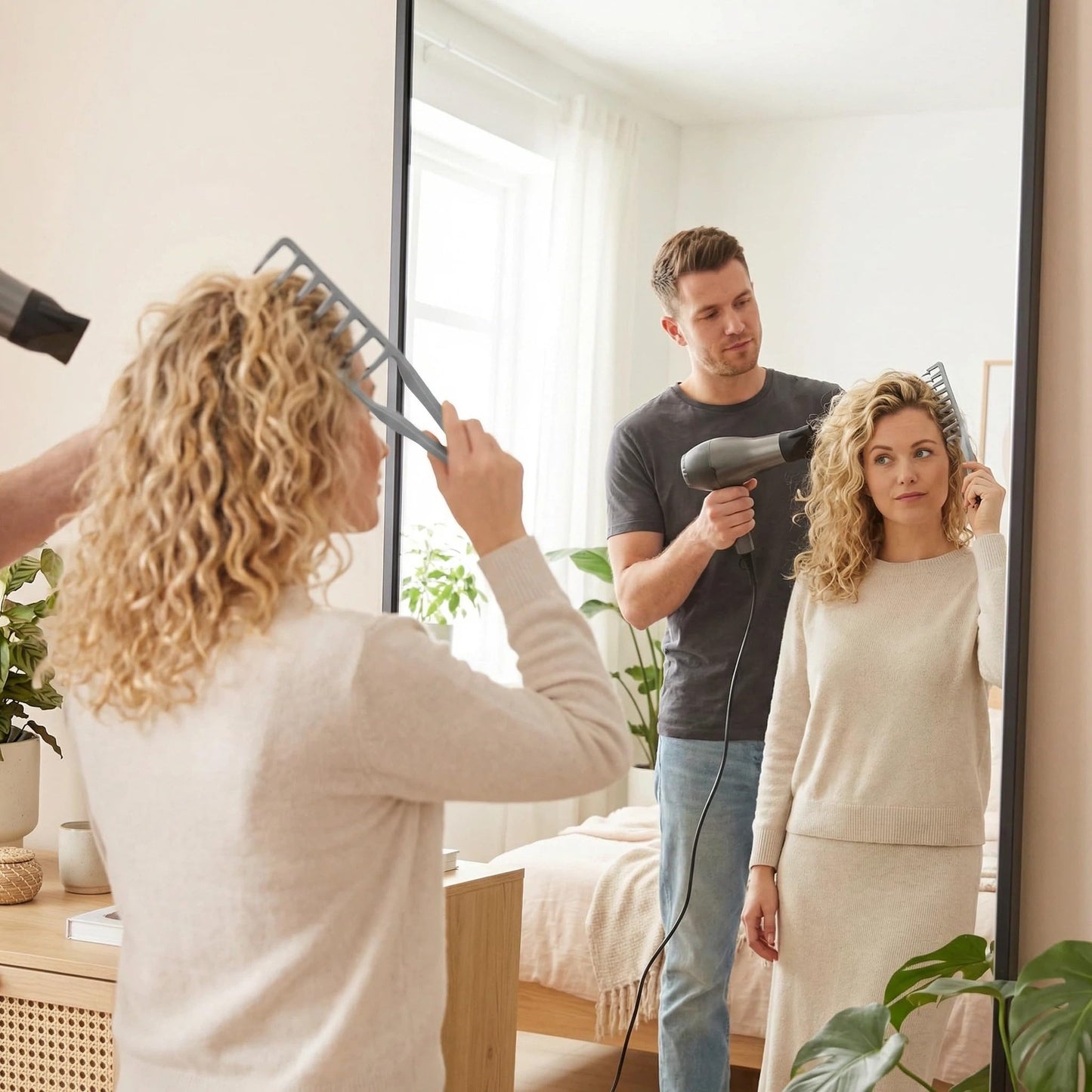 Volumizing Texture Comb, Root Lift & Natural Part Line Styling Tool, One-Piece Design for Easy Cleaning, Hairdryer Compatible for Men & Women