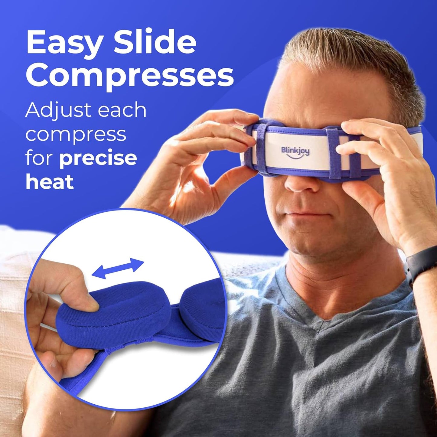Moist Heated Eye Mask for Dry Eyes - Microwavable Warm Compress with Adjustable Strap | Reusable for Blepharitis & Stye Relief