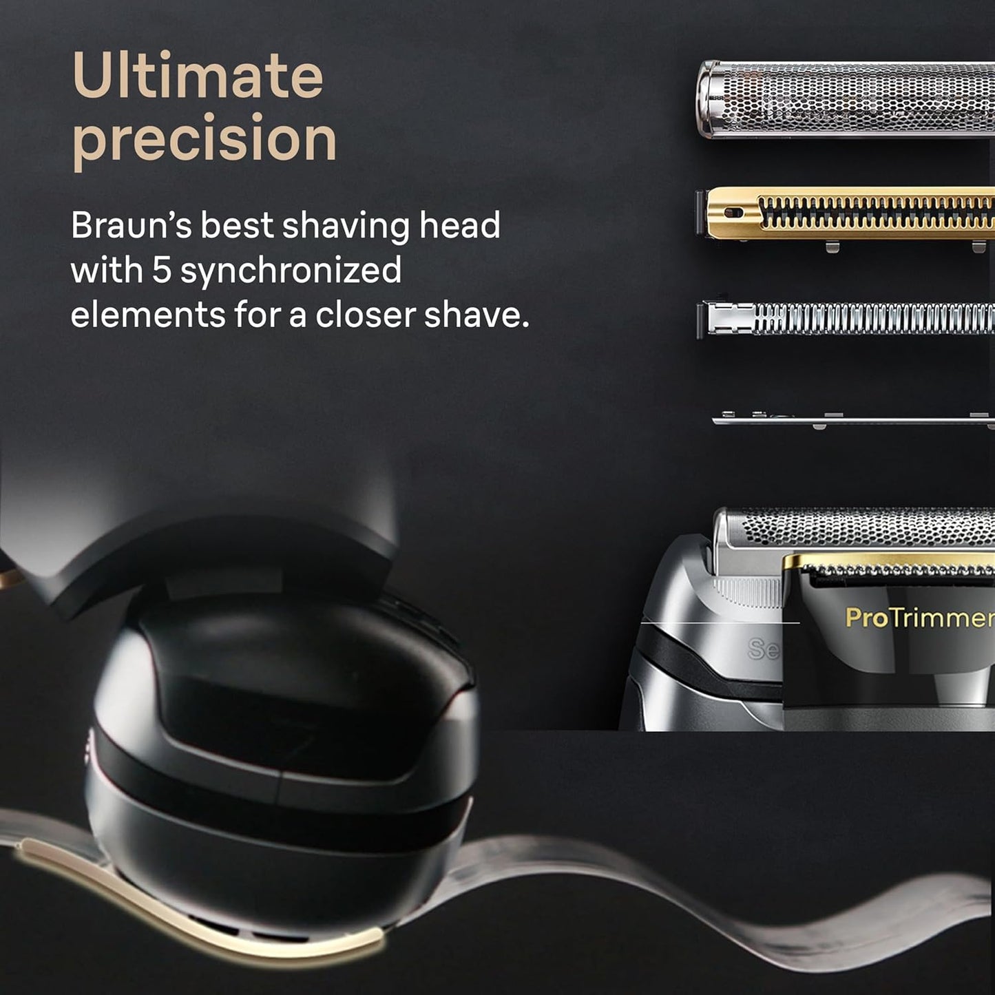 Braun Series 9 PRO+ Electric Razor for Men - 5 Pro Shaving Elements, Wet/Dry Use | SmartCare Center, 9597cc