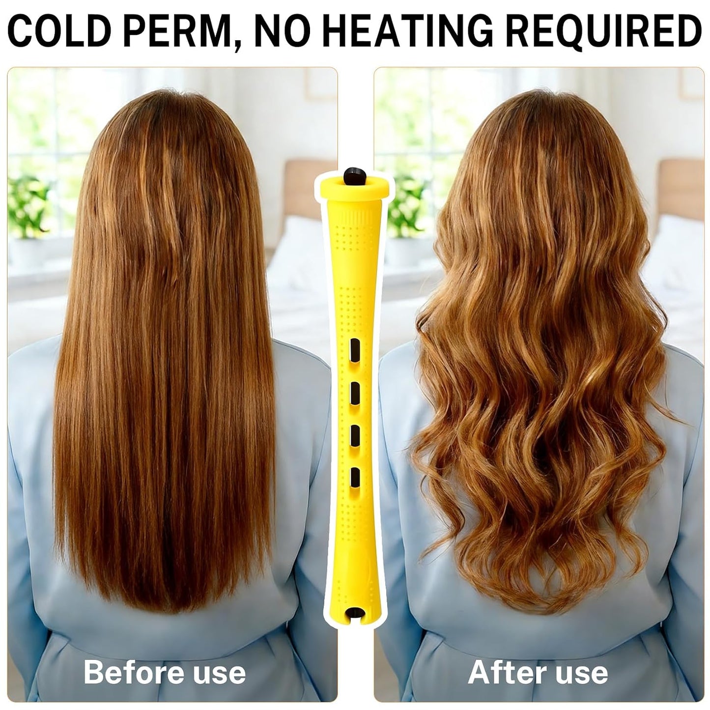 60 Pcs Perm Rods - Cold Wave Curling Rollers for Long & Short Hair | DIY Hairdressing Tool (0.28 x 3.22 Inches)