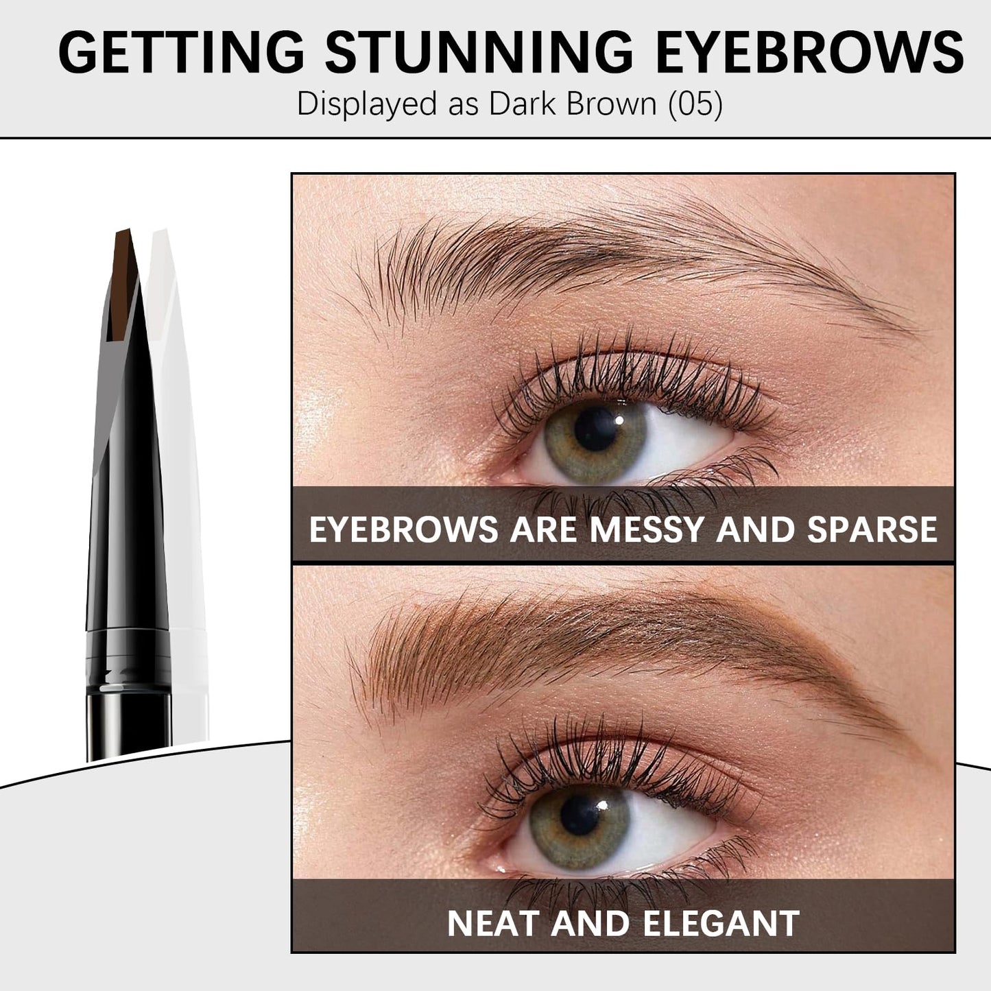 MAVENI Browcharm Microblading Eyebrow Pencil for Women,0.1mm Ultra-Fine Mechanical Pencil,Makeup Brow Definer Waterproof,Draws Tiny Brow Hairs and Fills in Sparse Areas and Gaps (03 Light Brown)