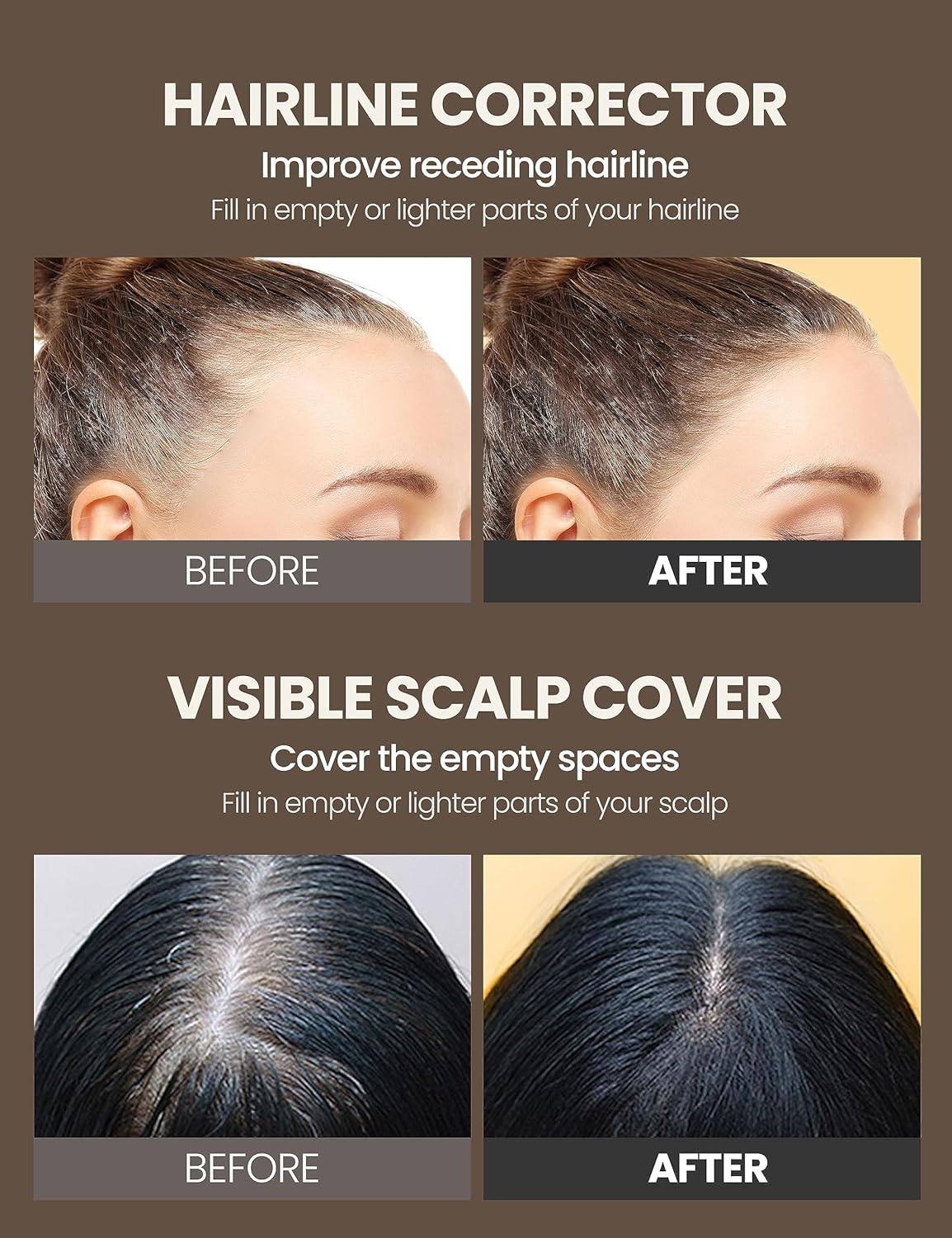 Pro-Change Hair Cover Stick - Smooth Dispense Temporary Hair Color for Grey Hair | #2 Dark Brown, 0.12 oz