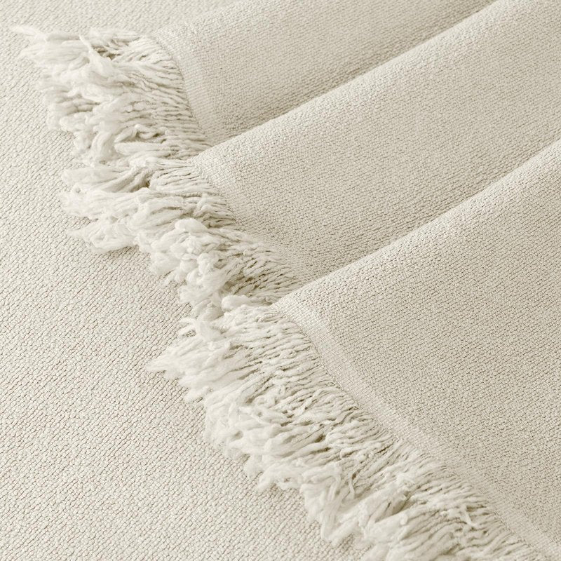 TAOCOCO Couch Cover, Couch Cover Blanket for Sofa, Thick Durable Throw for Sectional Couch, Washable Furniture Protector for Dogs Kids, Tassel Trim, 71''x118'' Beige