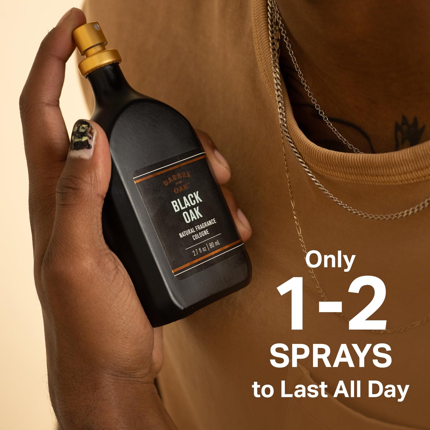 Barrel & Oak Cologne for Men, Natural Essential Oil-Based Men's Fragrances, Long-Lasting Men's Cologne for Day & Night, Paraben & SLS-Free, Gifts for Men, Black Oak, 2.7 oz