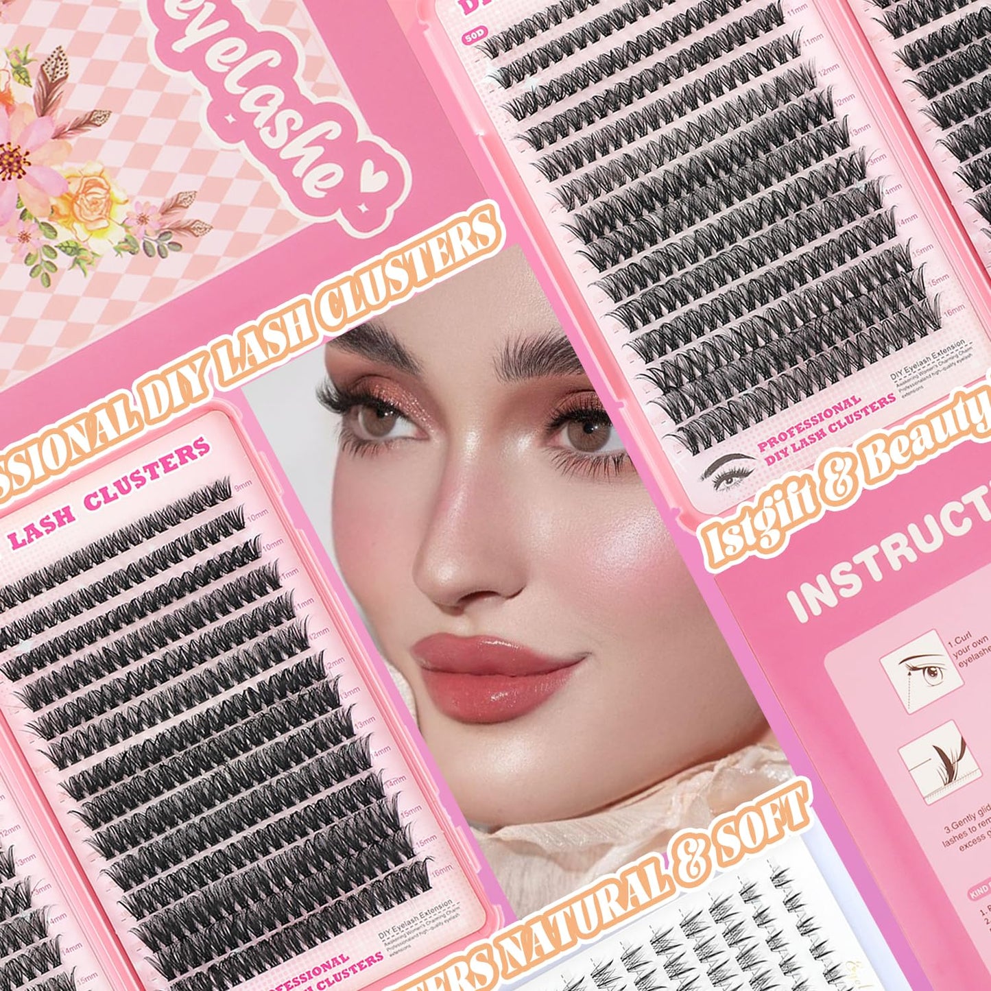 Eyelash Clusters Kit - 560 Pcs Fluffy D Curl Individual Lash Extensions | 9-16mm Length