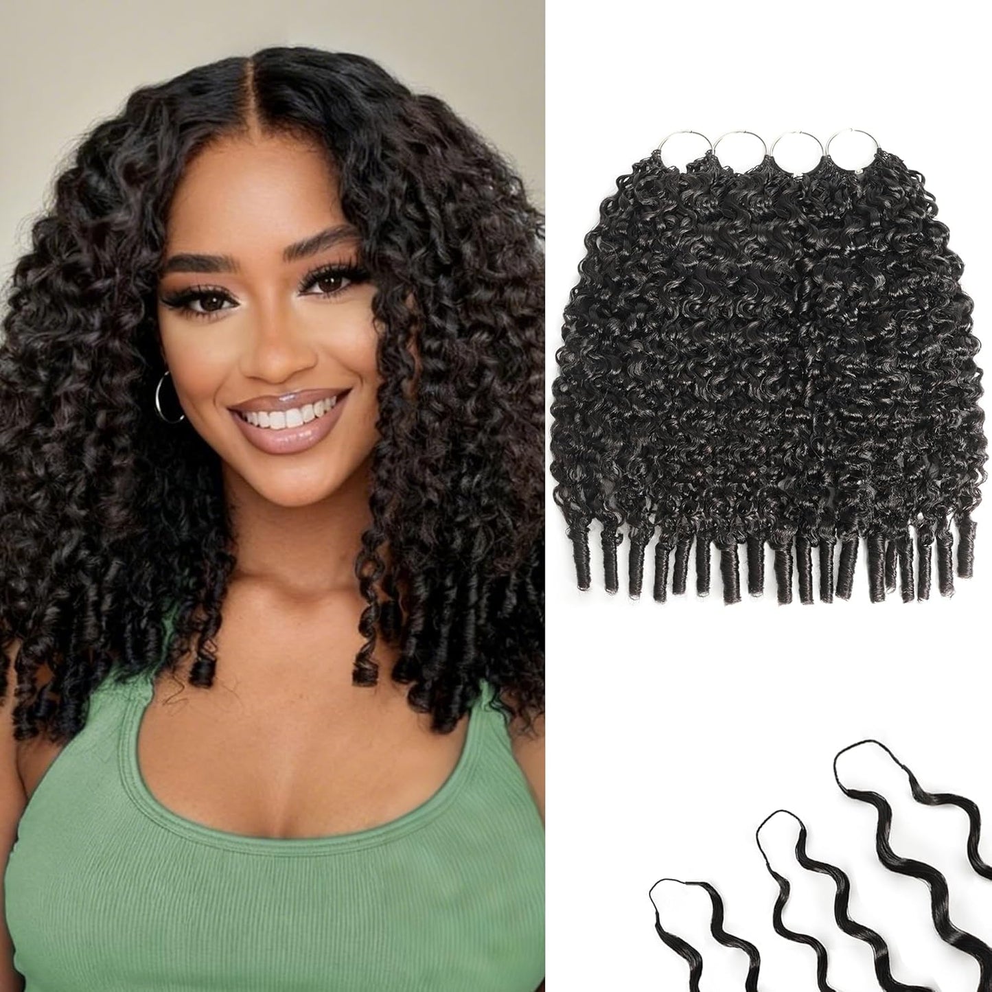 Honey Blonde Human Crochet Hair - 14 Inch Burmese Curly Extensions for Black Women | 120g Pre-Separated Bundles