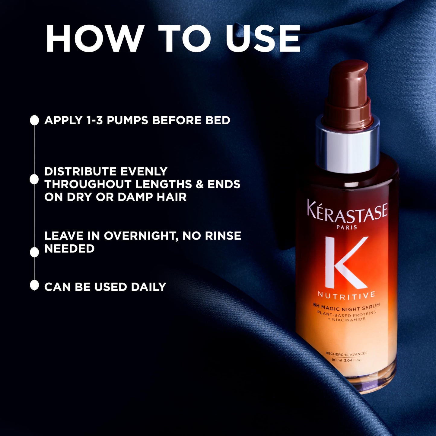 Kerastase Nutritive 8H Magic Night Serum - Overnight Treatment for Dry Hair, Enhances Shine, Anti-Frizz, With Plant-Based Proteins