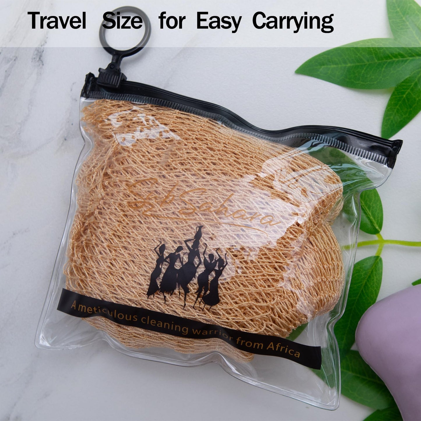 SubSahara Authentic African Net Sponge - 2 Pack Exfoliating Bath & Shower Loofah Sponge for Body & Face, Gentle Scrubber for All Skin Types, Travel, Durable