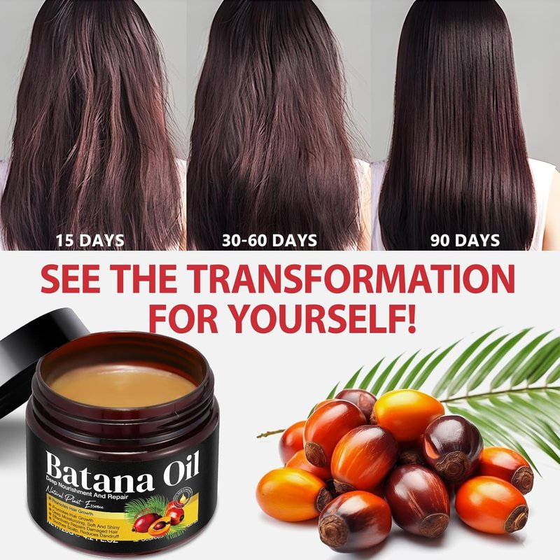 Batana Oil for Hair Growth - 100% Pure Raw Oil from Honduras - Moisturizes & Promotes Thickness for Men & Women