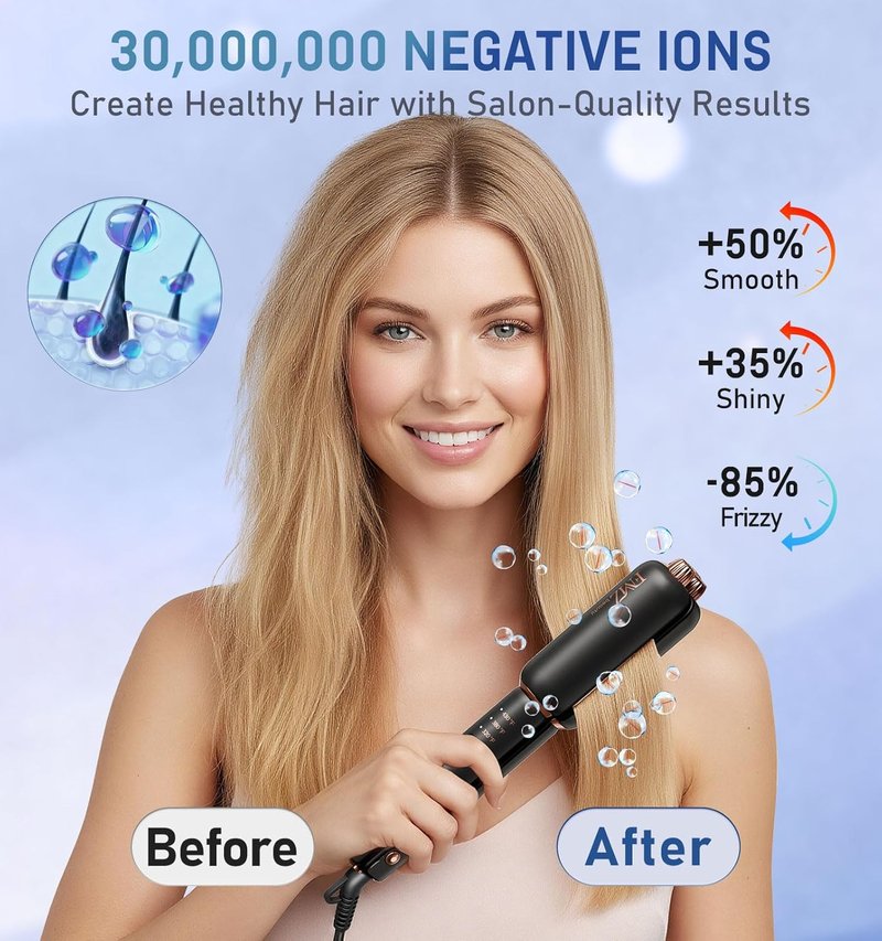 FMZ 4-in-1 Hair Straightener | Professional Ionic Flat Iron for Curling, Crimping & Straightening - Mini Portable Design for Travel
