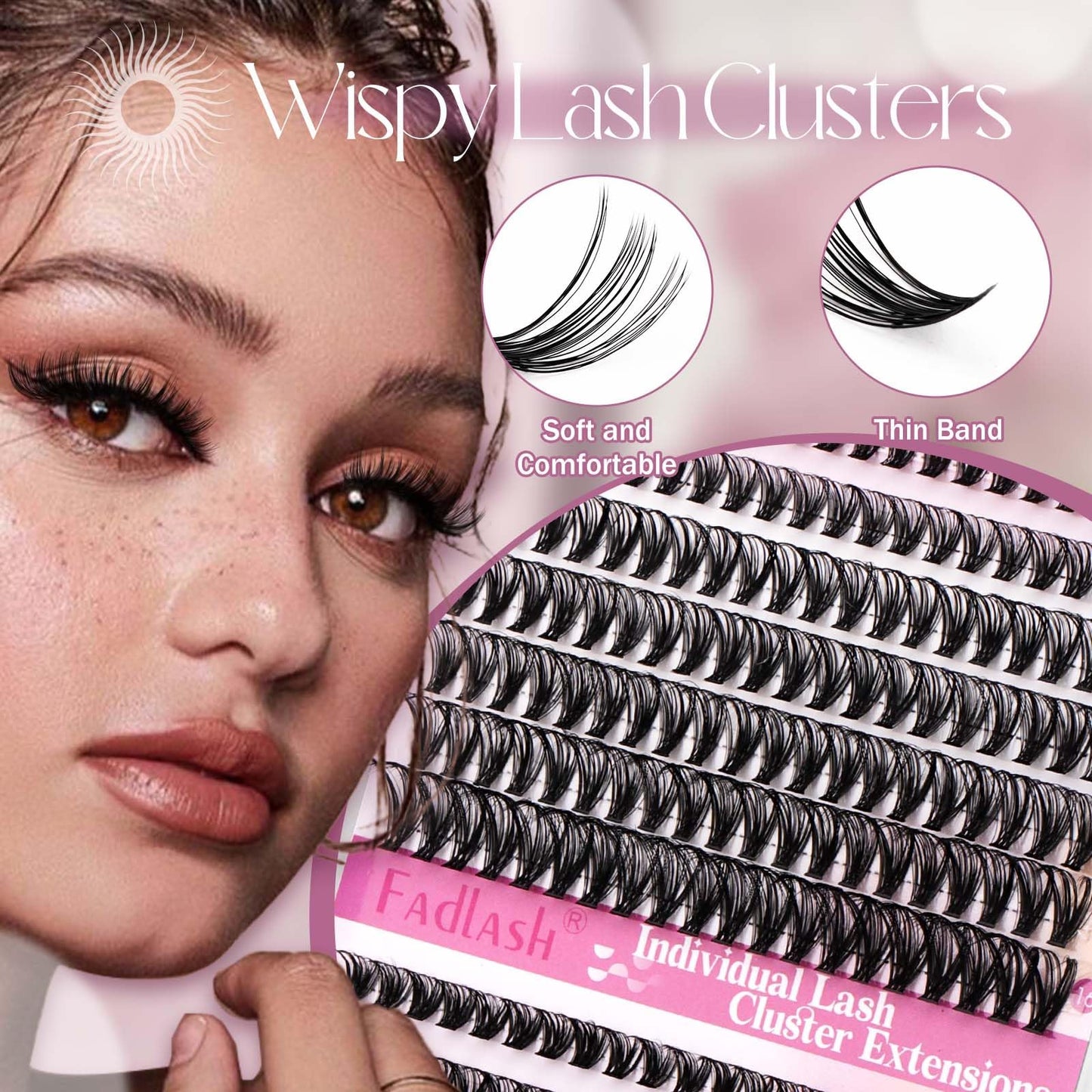 FADLASH DIY Eyelash Extension Kit, 240Pcs Lash Clusters with Lash Bond and Seal, Clusters Eyelash Applicator Tool, D Curl DIY Lash Kit (30D+40D Kit)