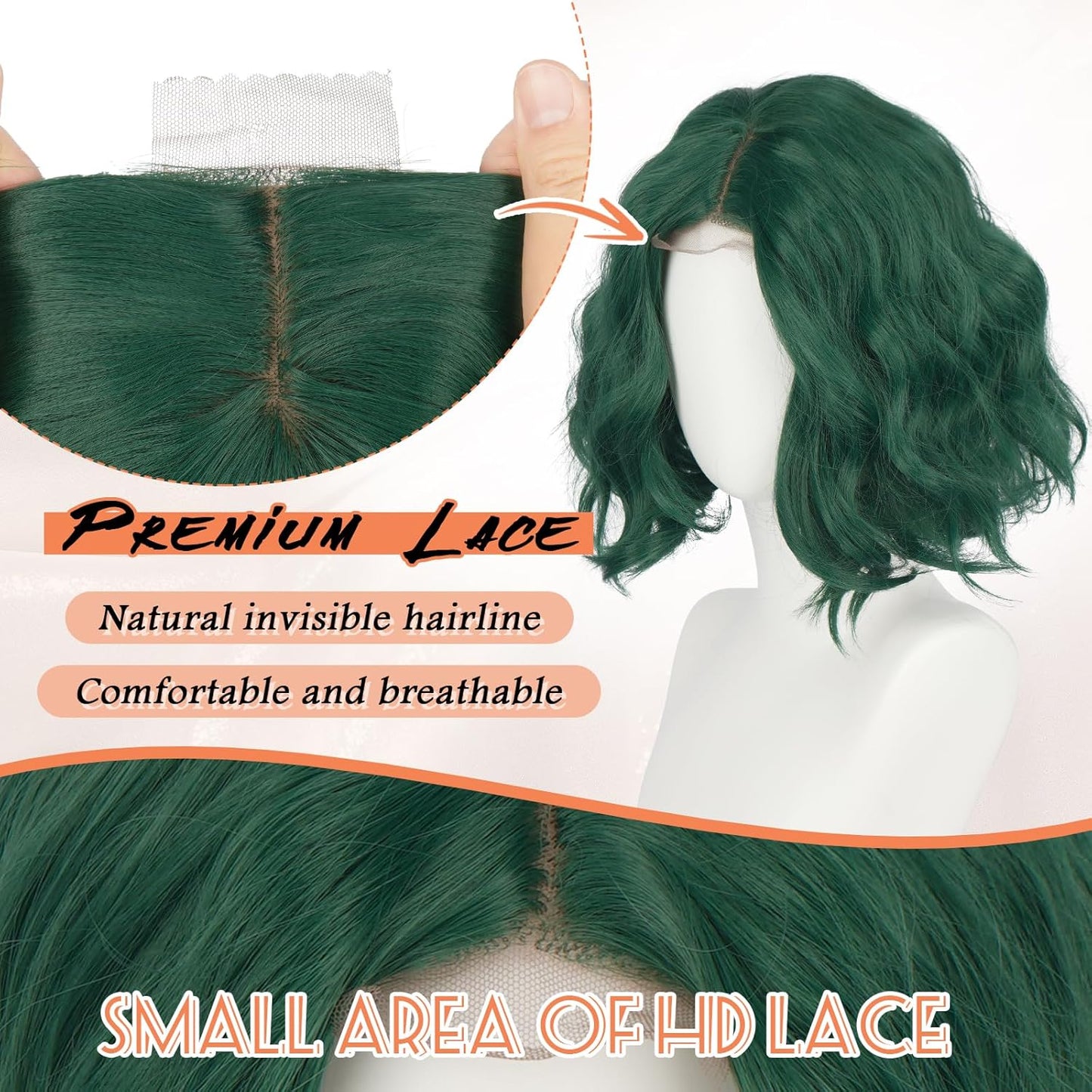 Blonde Bob Wig for Women - Lace Front Short Soft Wavy Curly Synthetic Hair | 11 Inch Natural Look