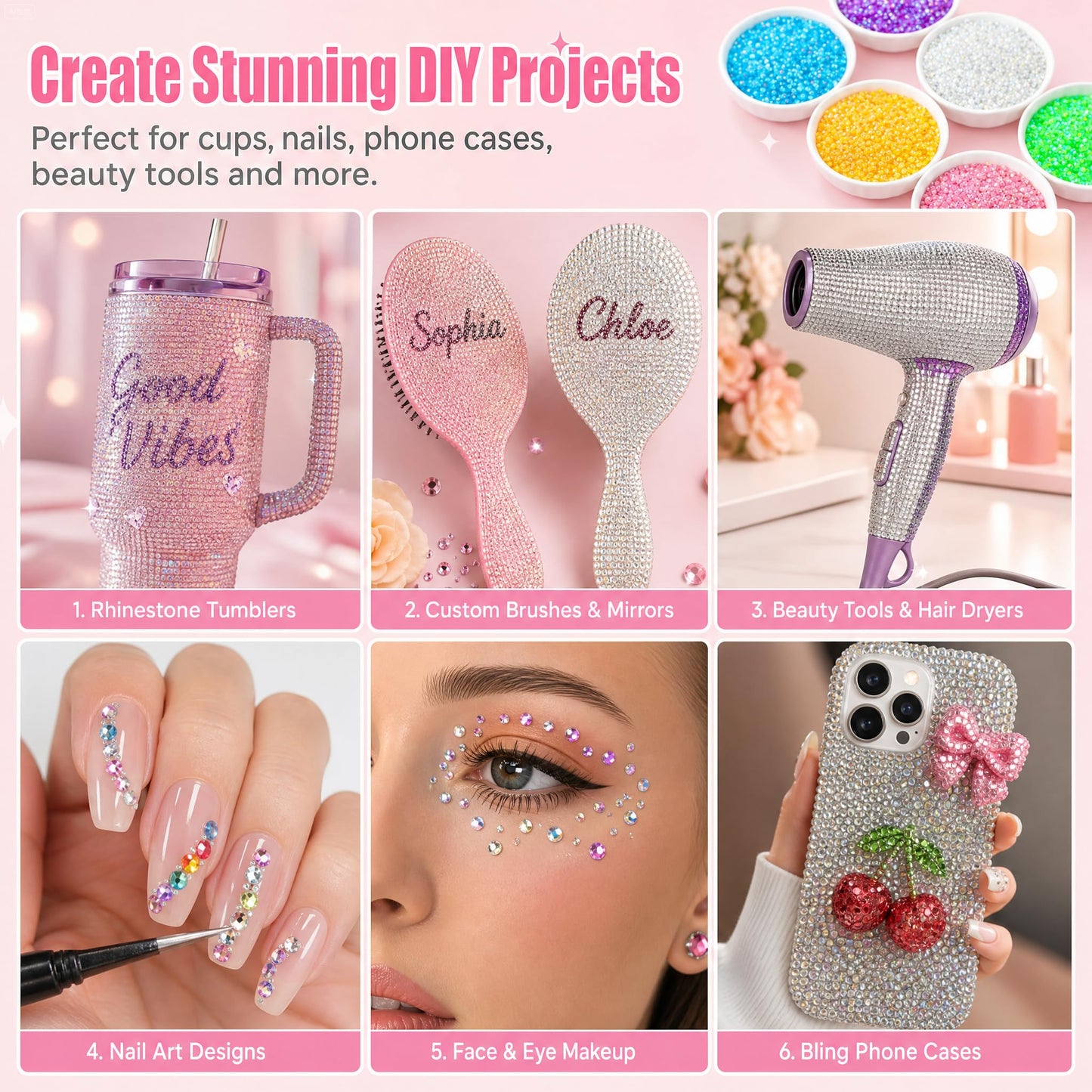 40000 Pcs of Jelly Rhinestones for Bedazzling Kit,3/4/5/6MM Multicolor Resin Flatback Gems for Diamond Art,Bedazzler Kit with B7000 Glue for Crafting with the Bedazzler,Nail Art,Shoes, Books
