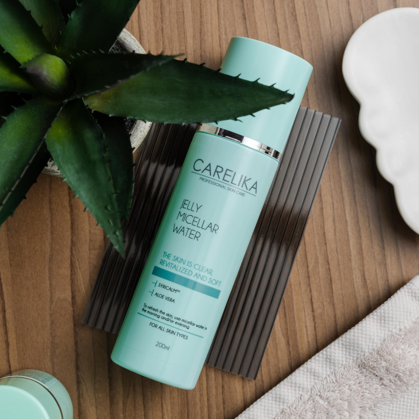 CARELIKA Jelly Micellar Water with Aloe – Gentle Facial Cleanser & Makeup Remover for Sensitive Skin – Hydrating Micellar Cleansing Water – 200ml