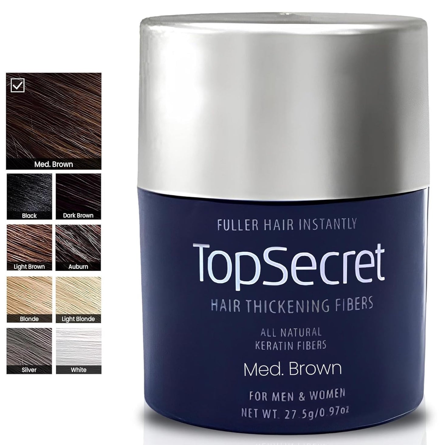 Hair Thickening Building Fibers - Natural & Undetectable Hair Filler for Men & Women | Weather-Resistant (Light Brown, Medium)