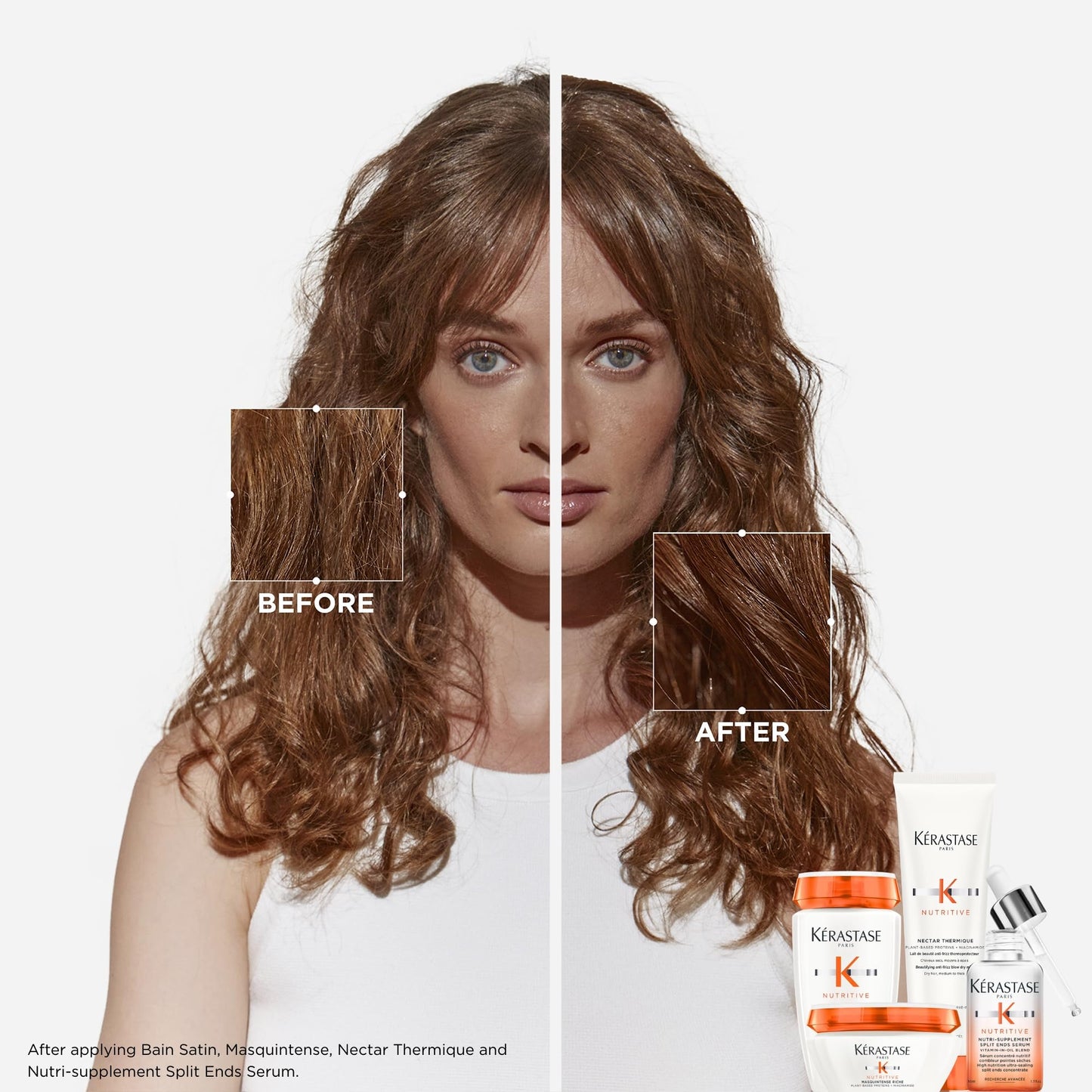 Kerastase Nutritive Nectar Thermique Heat Protecting Leave-In Cream | Deeply Condition and Reduce Frizz | Instant Softness & Shine | With Plant-based Proteins | For Medium to Thick Dry Hair|1.69 Fl Oz