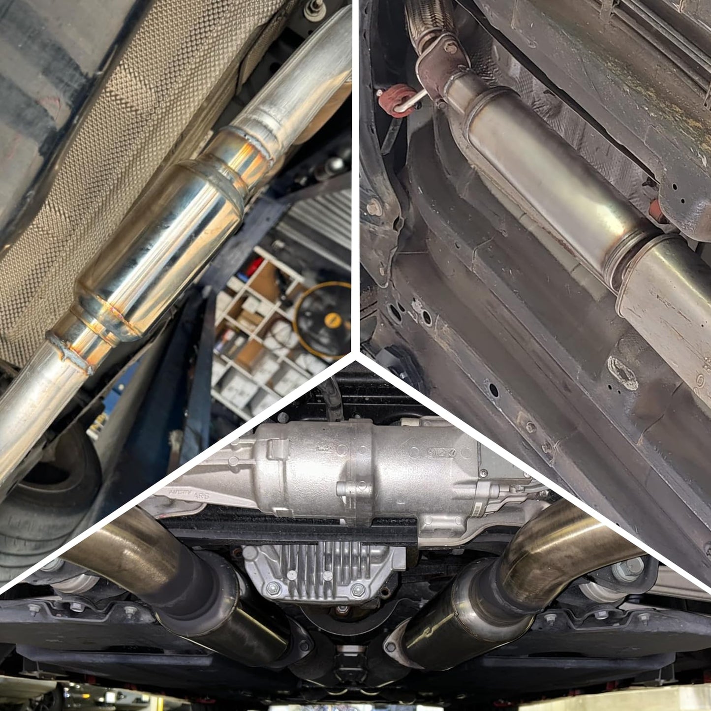 A-KARCK 4" Inlet Exhaust Resonator, 4" Inlet 4" Outlet 30" Overall Length Muffler Universal Resonator Stainless Steel Straight Through Design Exhaust Tip for Cars, 2 Pack