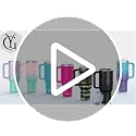 Greatyos 40 oz Insulated Tumbler with Handle & Straw Lid