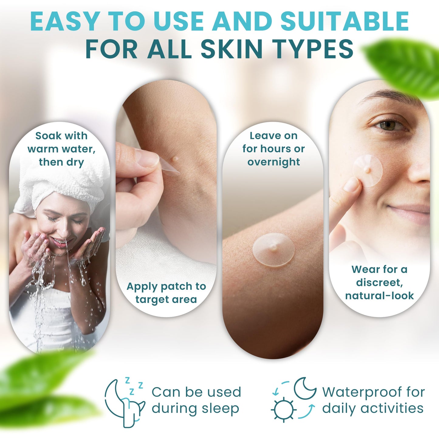 Premium 180 PCS Cosmetic Adhesive Patches Waterproof & Invisible Stickers Gentle and Skin Friendly Design, Easy to Apply Suitable for All Skin Types