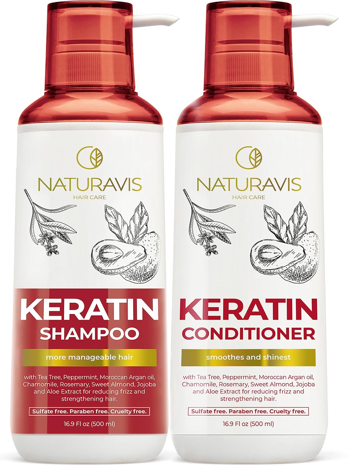 Biotin Shampoo & Conditioner Set - Sulfate-Free Formula for Thinning Hair | Volumizing Castor Oil Treatment with Rosemary