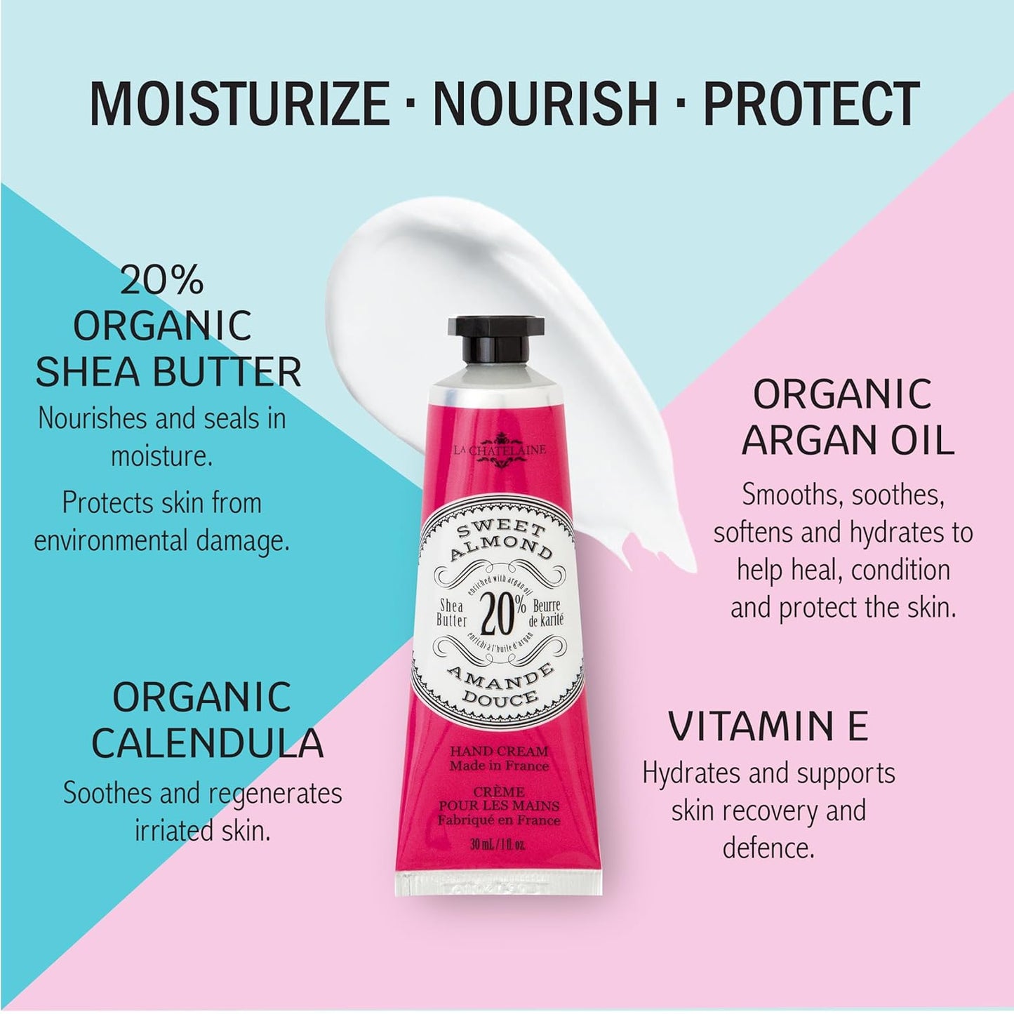 La Chatelaine 20% Shea Butter Hand Cream - Nourishing Travel Size Gift Set for Women | Coconut Milk & Lychee Cranberry
