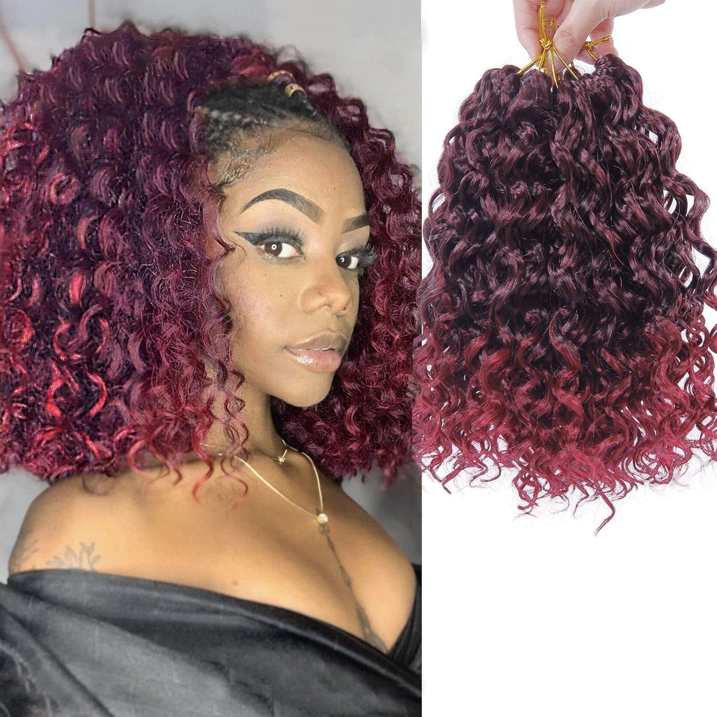 Water Wave Crochet Hair Extensions - Blonde Synthetic Bohemian Braids | 14 Inch Deep Wave (27#)