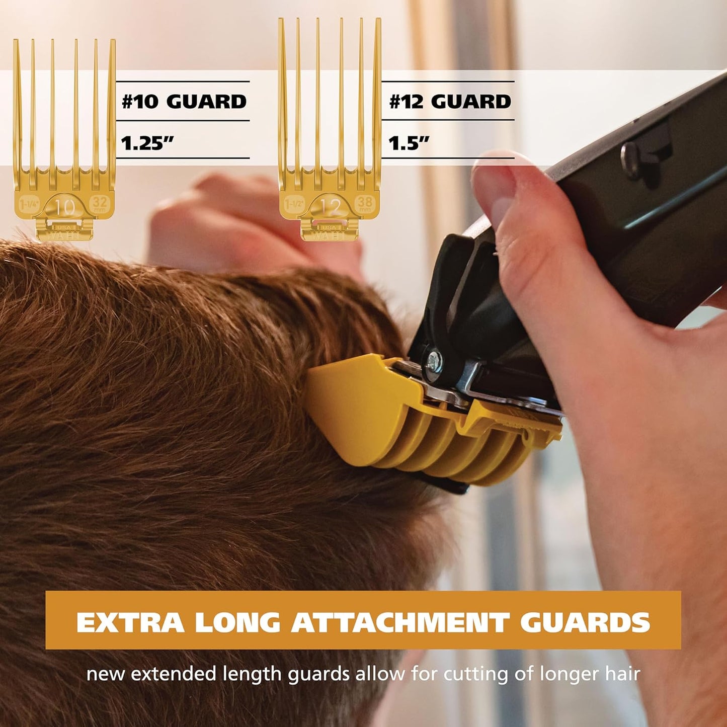 Wahl Hair Clipper Attachment Guard Set - 2 Full Size Combs for Long Hair Styles & Fades | Model 3025025