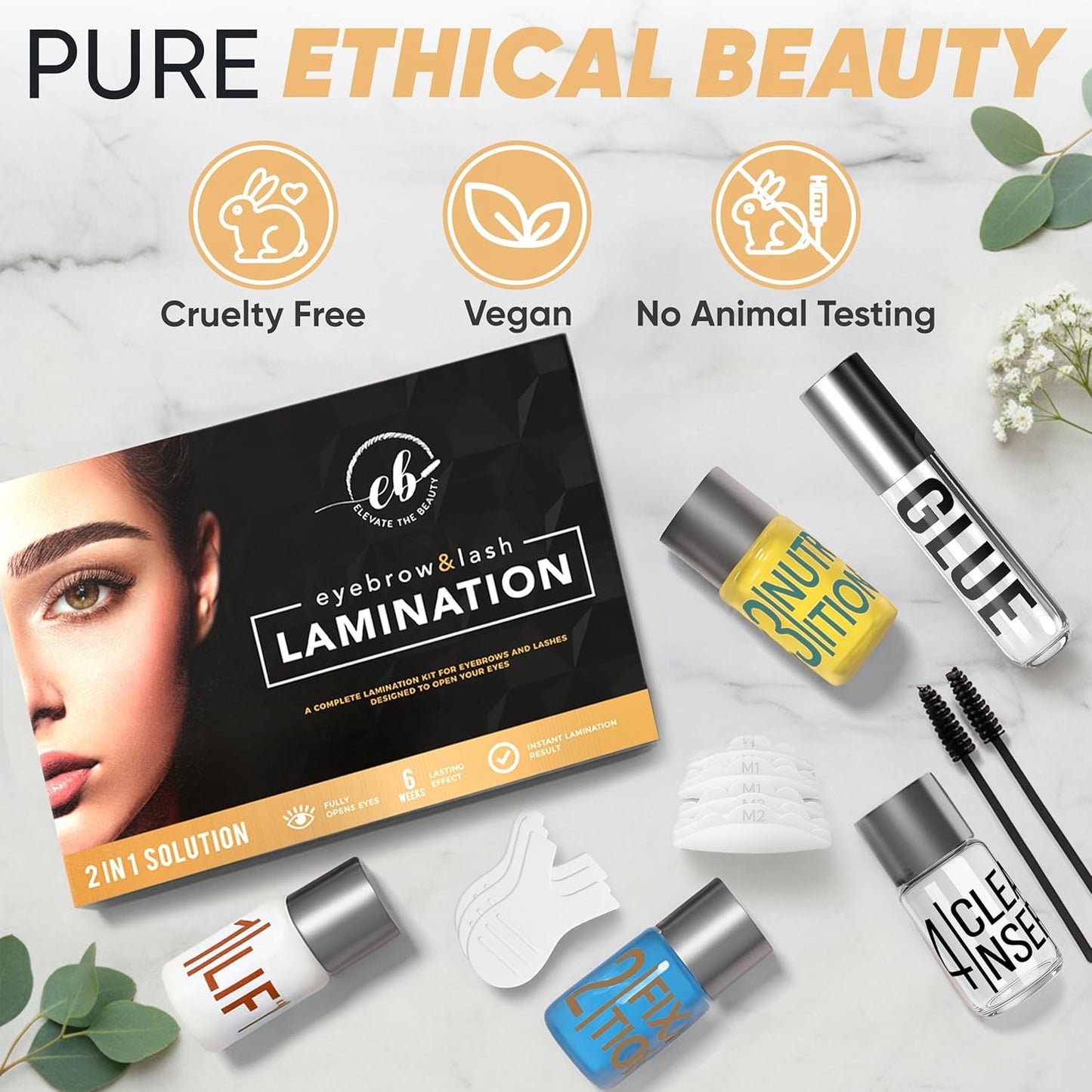 Lash & Eyebrow Lamination Kit - 2-in-1 Professional Brow & Lash Treatment | Fuller Brows & Lifted Lashes Up to 8 Weeks