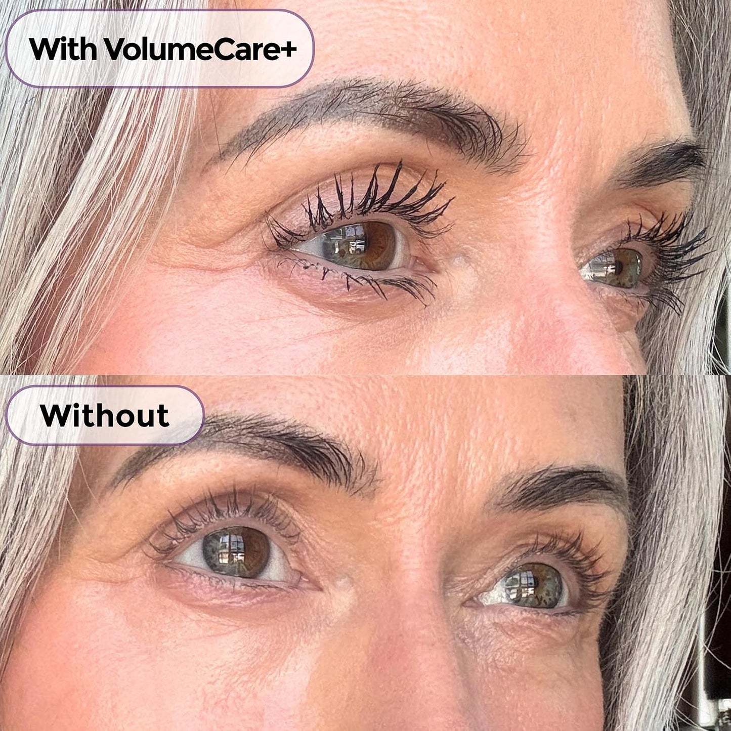 VolumeCare+ Mascara for Mature Women - Extreme Length & Volume 2-in-1 Formula | Hypoallergenic, No Clumps, Natural Black