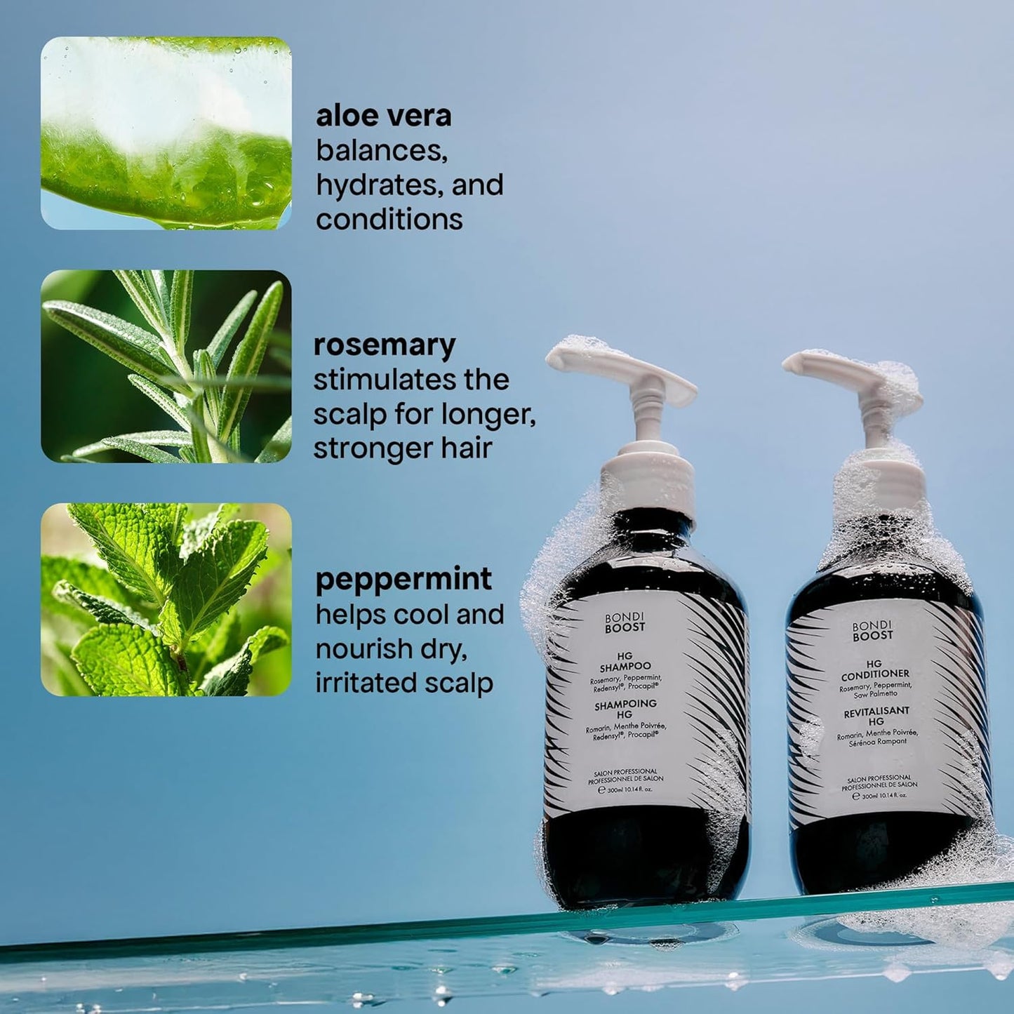 BondiBoost HG Anti-Thinning Shampoo & Conditioner Set - Clinically Tested for Fuller, Thicker Hair | 16.90 fl oz Each