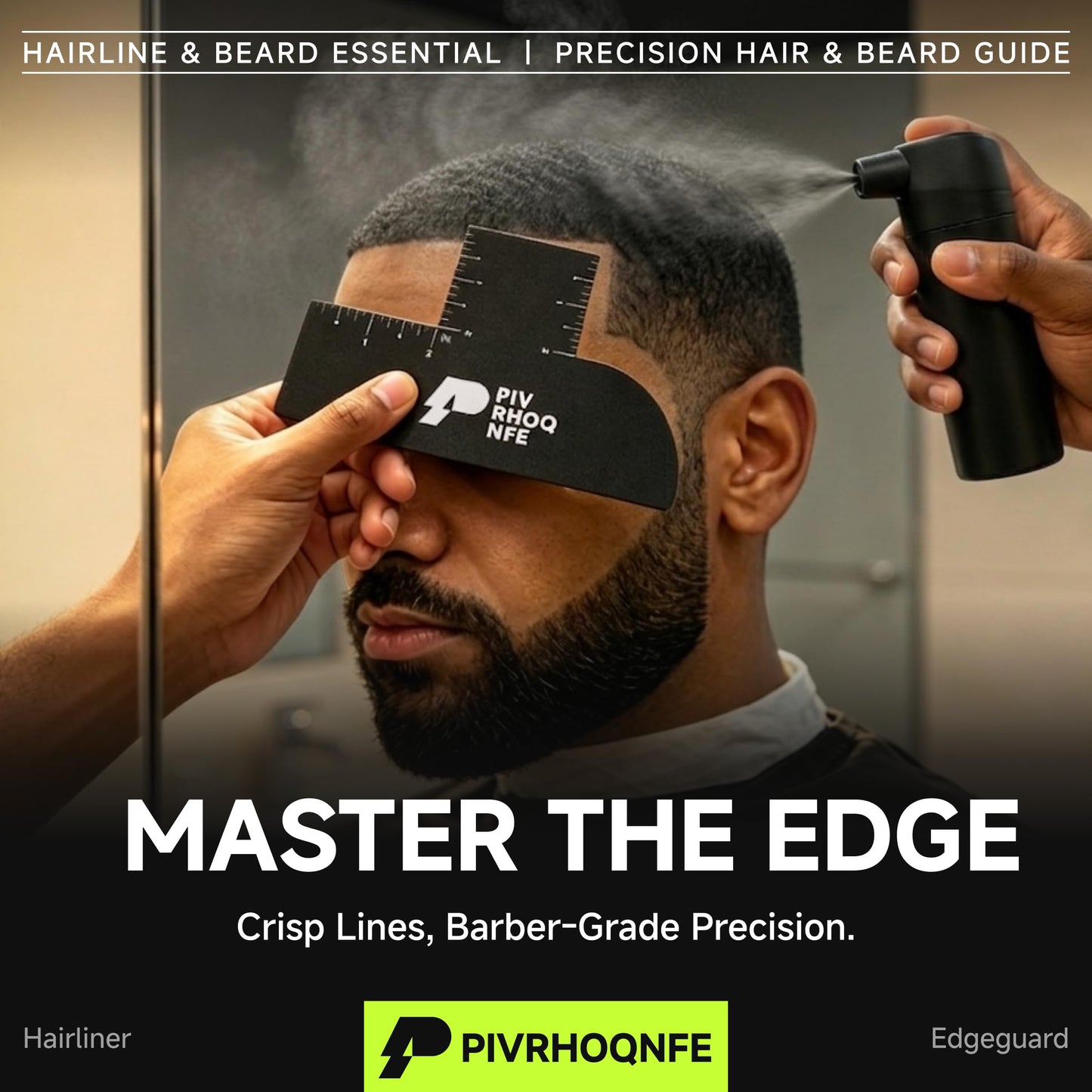Enhancement Card for Barbers – Hairline & Beard Lineup Tool with Measurement Guide