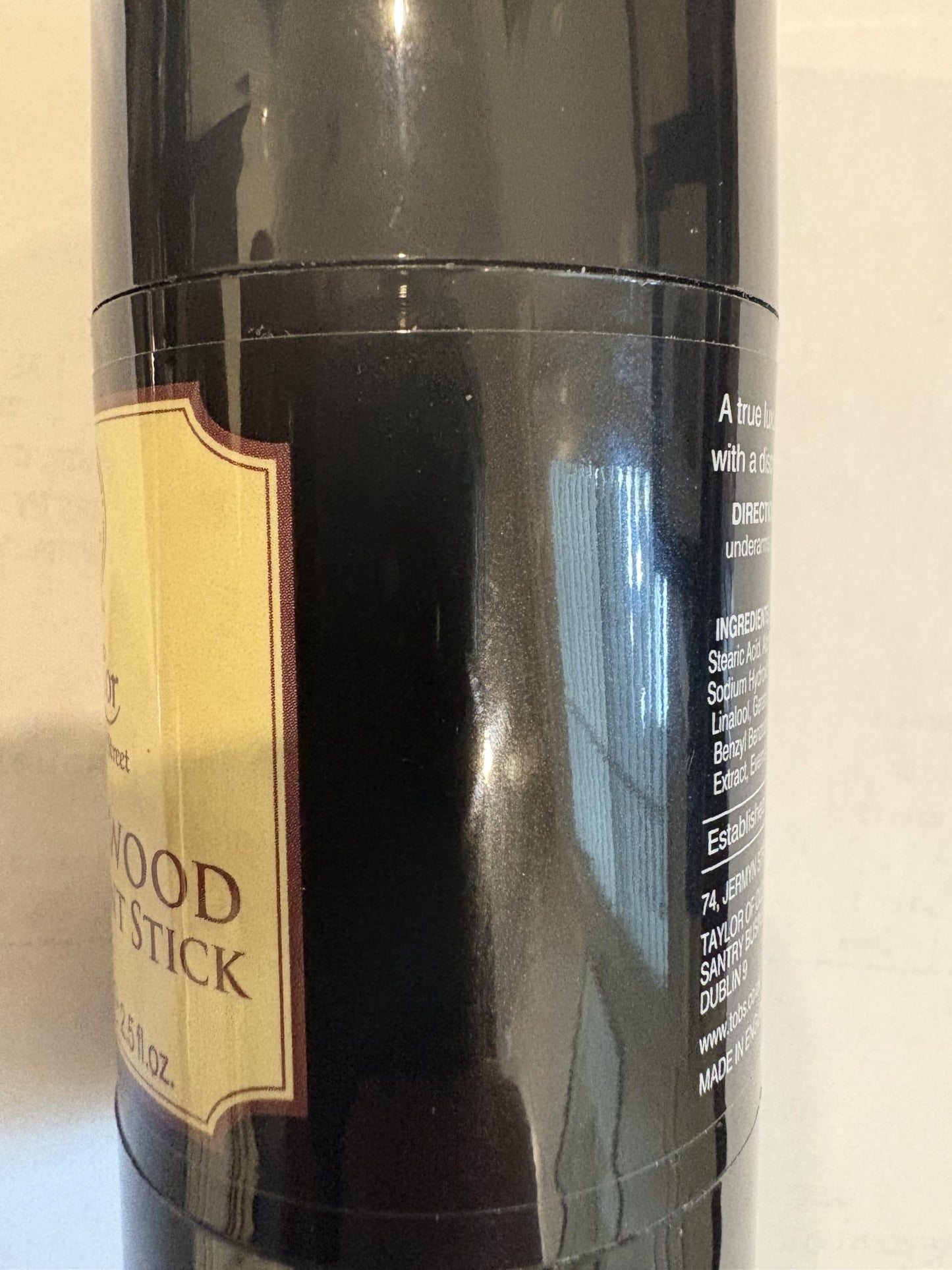 Taylor of Old Bond Street Sandalwood Deoderant Stick, 2.5-Ounce, 07186