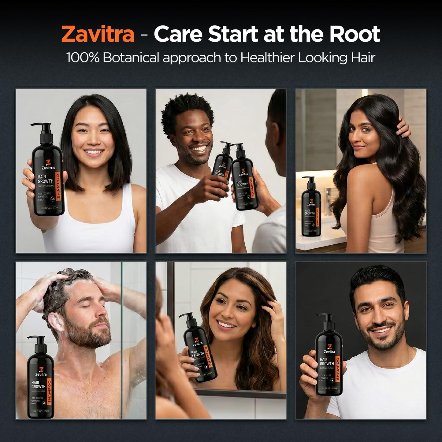 Zevitra Hair Growth Shampoo 10.1 FL.OZ / 300ML Biotin Hair Shampoo with Tea Tree Oil, Ginseng & Mint To Cleanse The Scalp – Strengthen Roots and Reduce Breakage – Sulfate & Paraben Free Formula