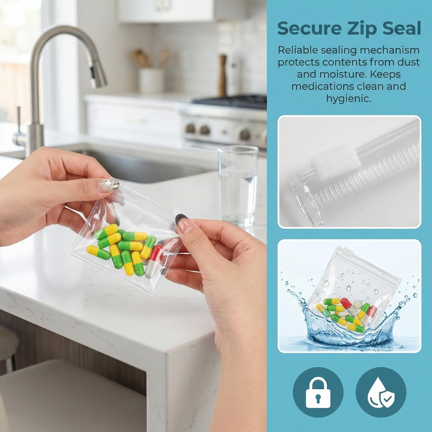 Mini Zipper Storage Bags for Travel Essentials, Reusable Clear Plastic Pouches for Pills, Jewelry and Small Items, Waterproof Portable Organizer for Daily Use and On the Go Storage (10)