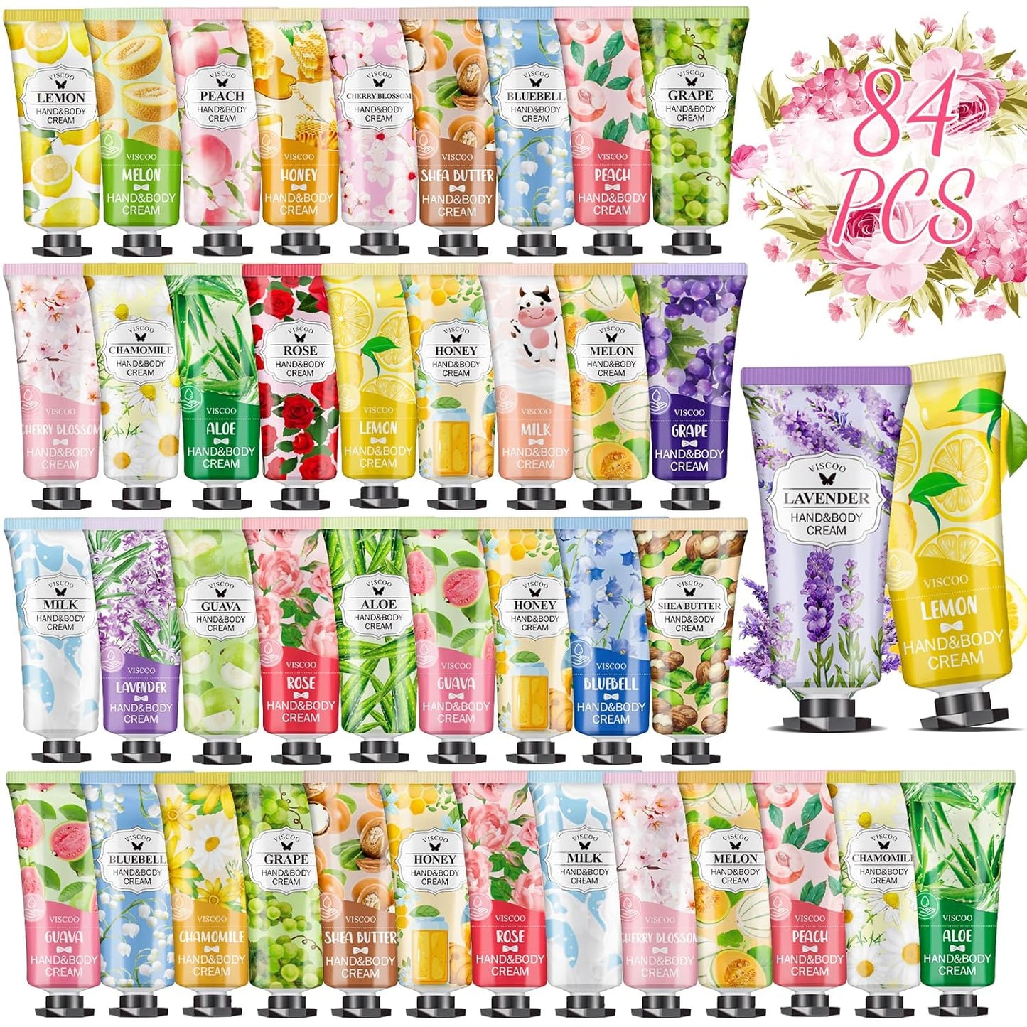 Hand Cream Gift Set - 84 Pack Moisturizing Mini Lotions for Women | Perfect Teacher Appreciation & Graduation Gifts