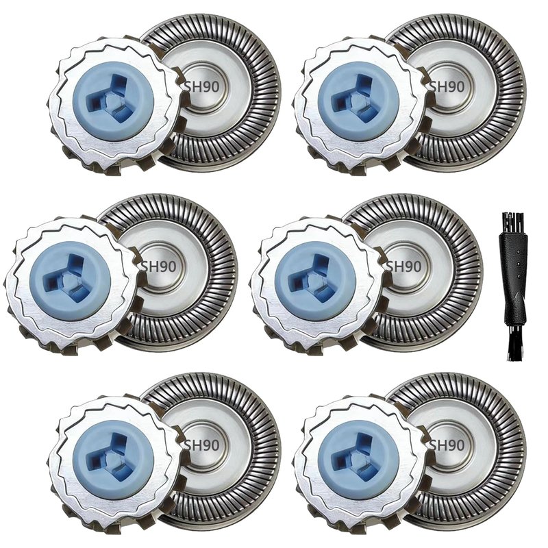 SH90 Replacement Heads Compatible with Philips Norelco 9000 Replacement Heads,for Philips Norelco Series 9000(S9xxx) 8000(S8xxx) Electric Razor Shaver,Upgrade SH90/62 Replacement Double Blades[6 Pack]